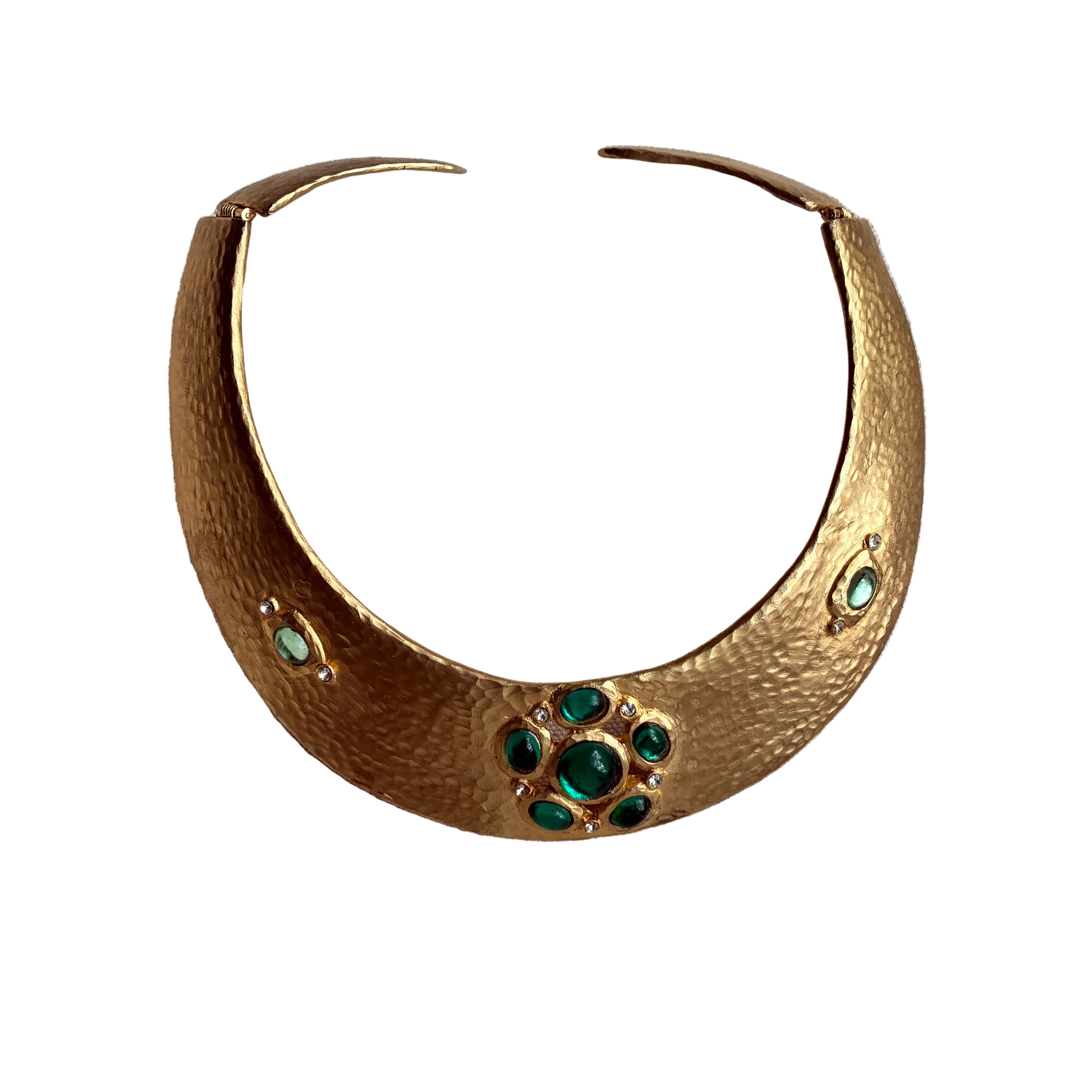 Vintage Kenneth Lane Mogul Green Flower Gold Collar