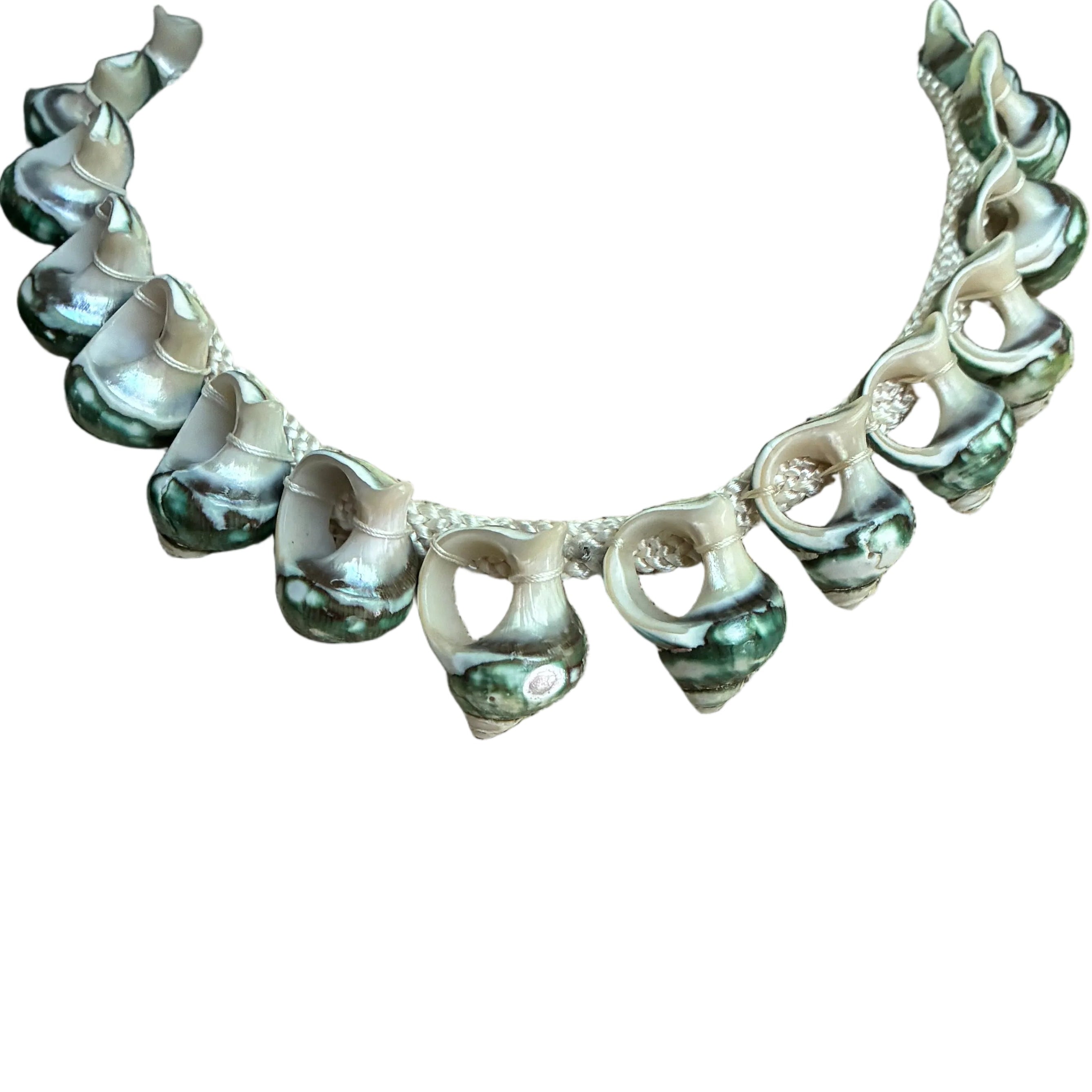 Vintage French Green Shell Necklace