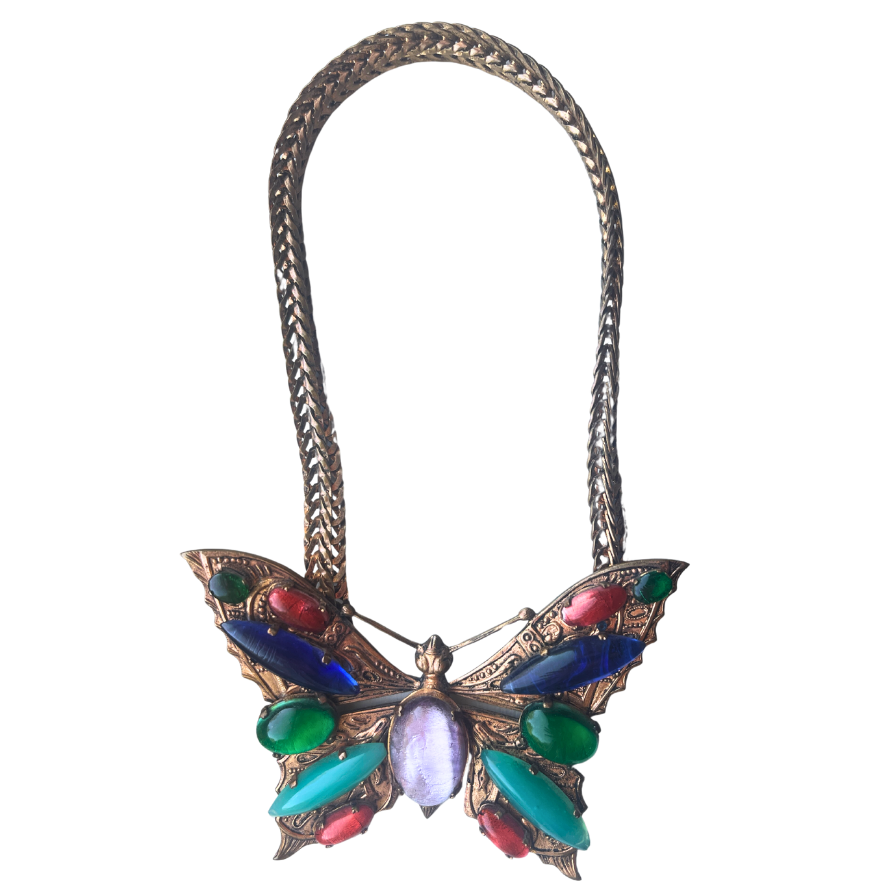 Vintage Butterfly Choker Necklace