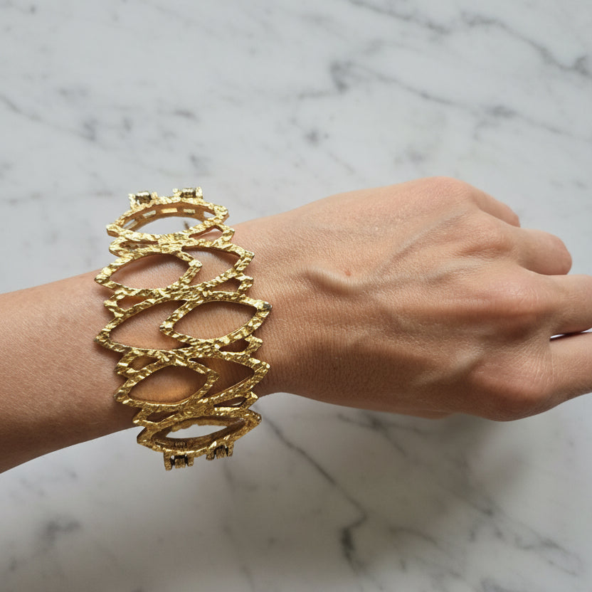 Vintage Brutalist Style Gold Bracelet