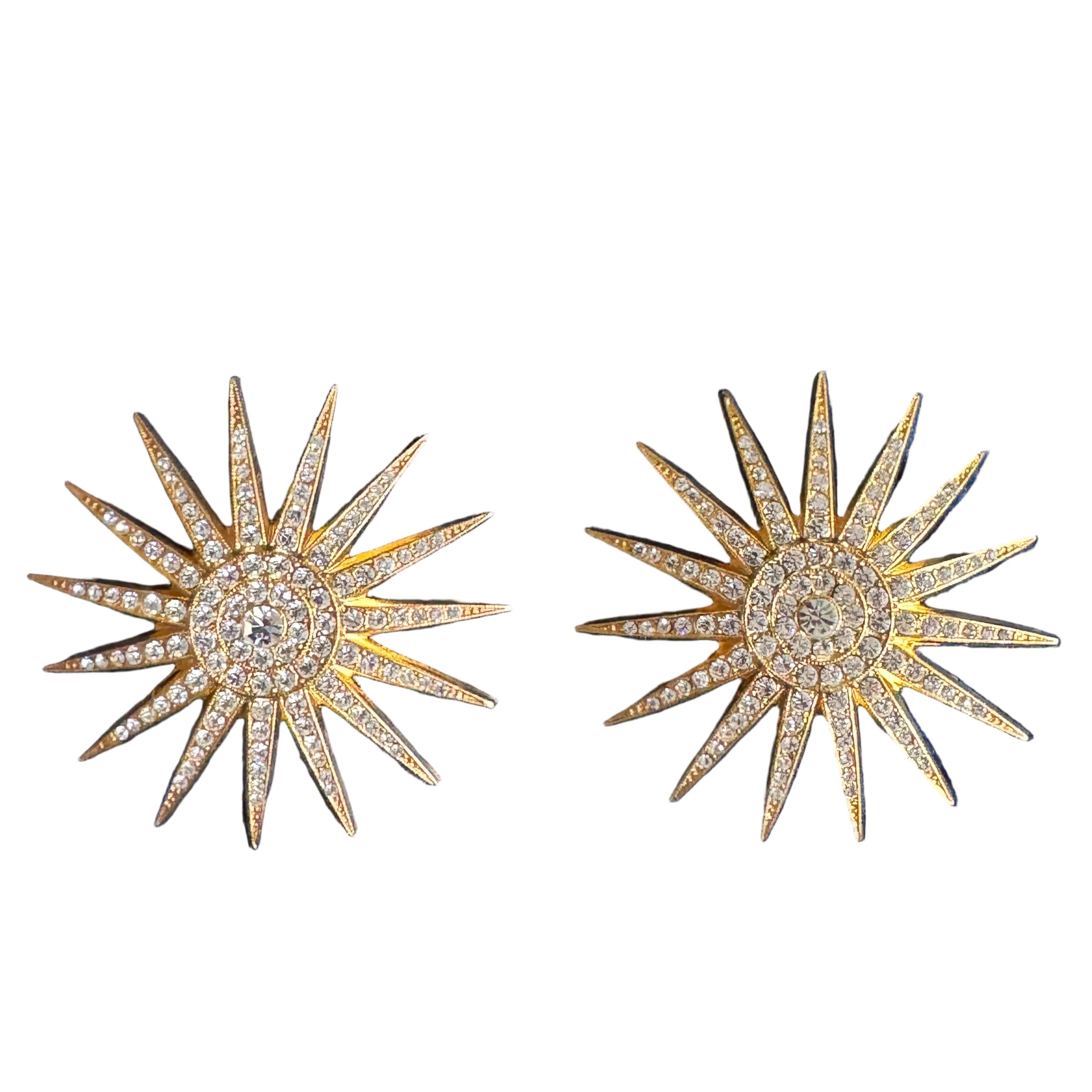 Vintage Italian Starburst Crystal Earrings