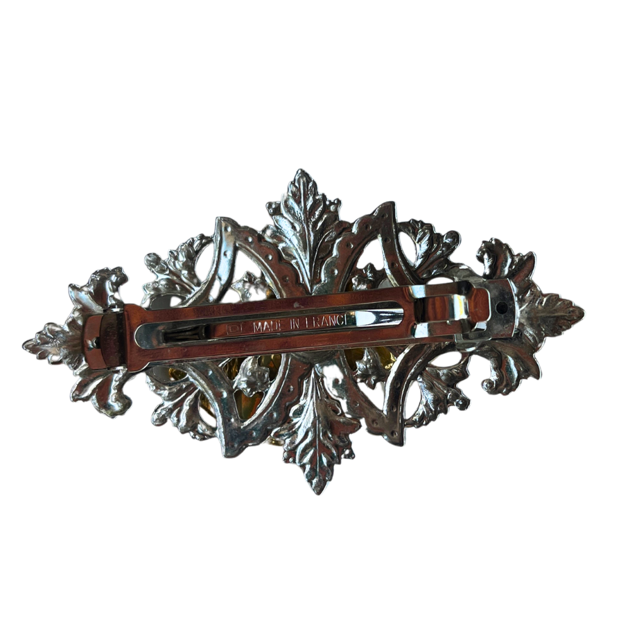 Vintage Mixed Metal Equestrian Hair Clip