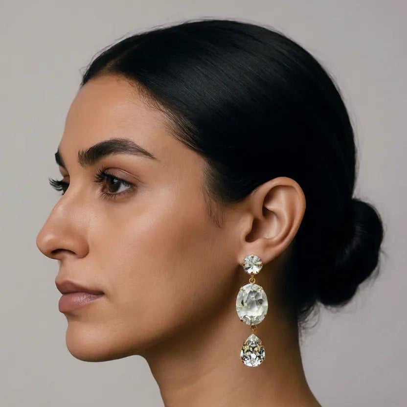 Custom Jean Paul Gautier x Swarovski Crystal Drop Earrings