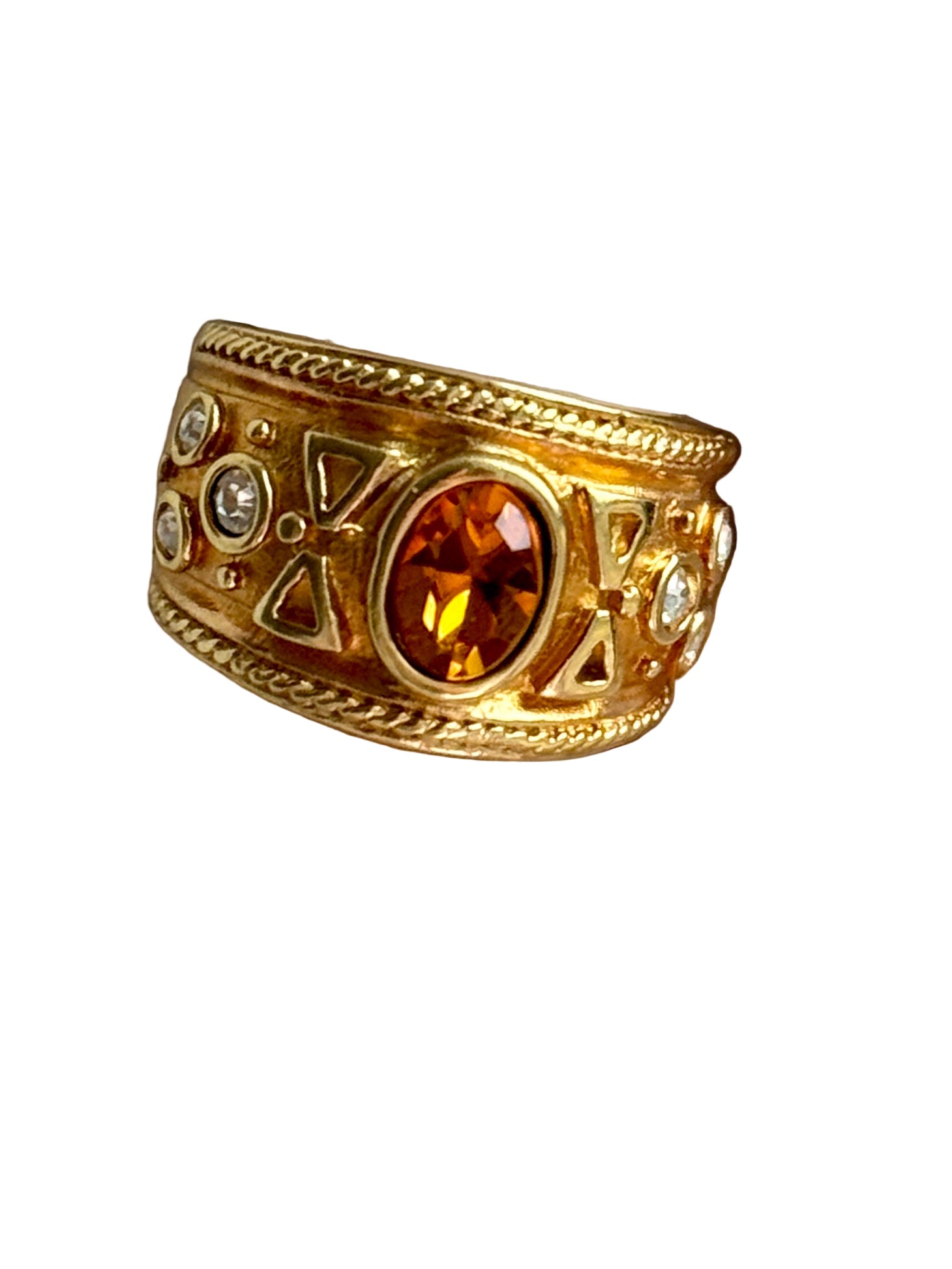Vintage Citrine Gold Ring Size 4.75