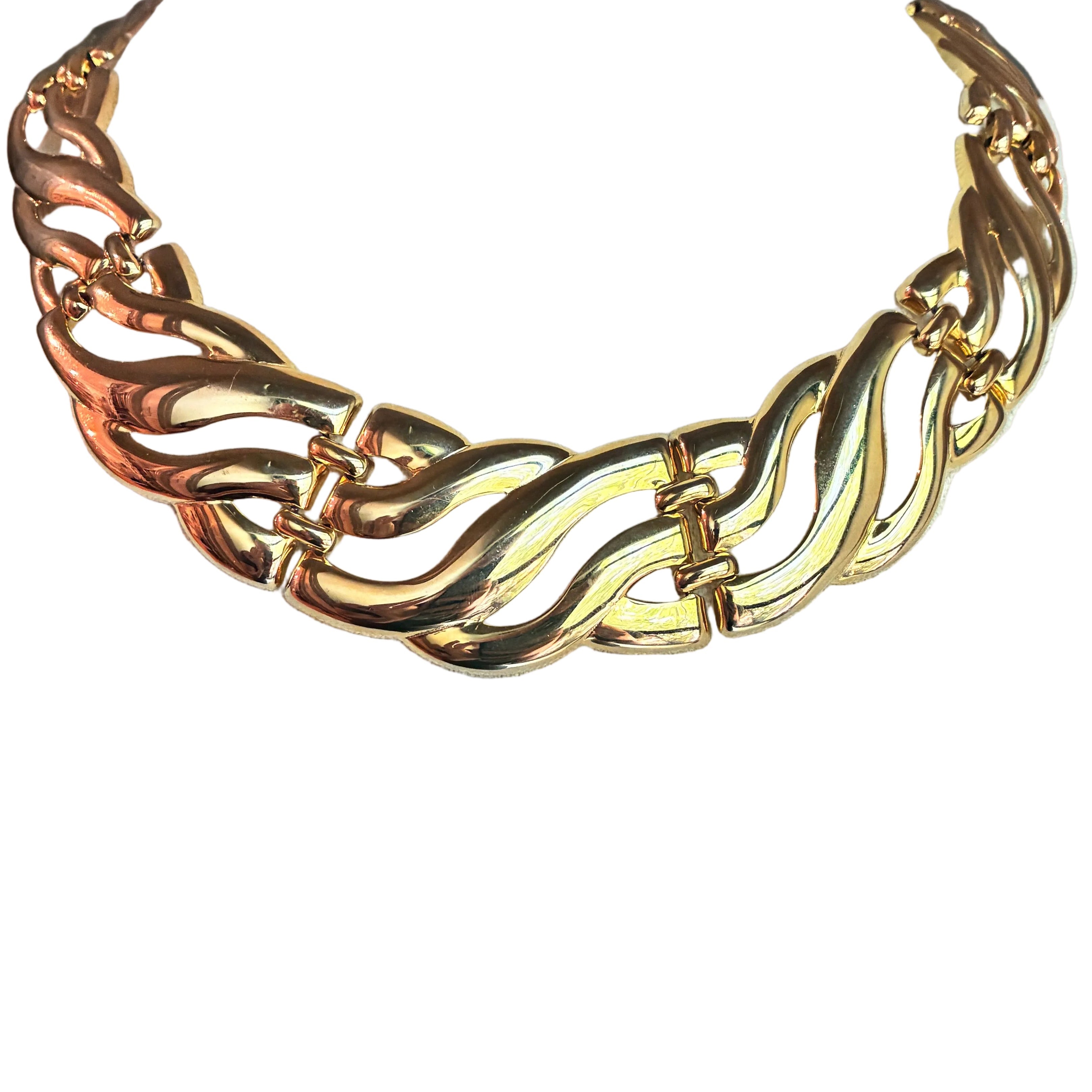 Vintage 90s Gold Statement Collar Necklace