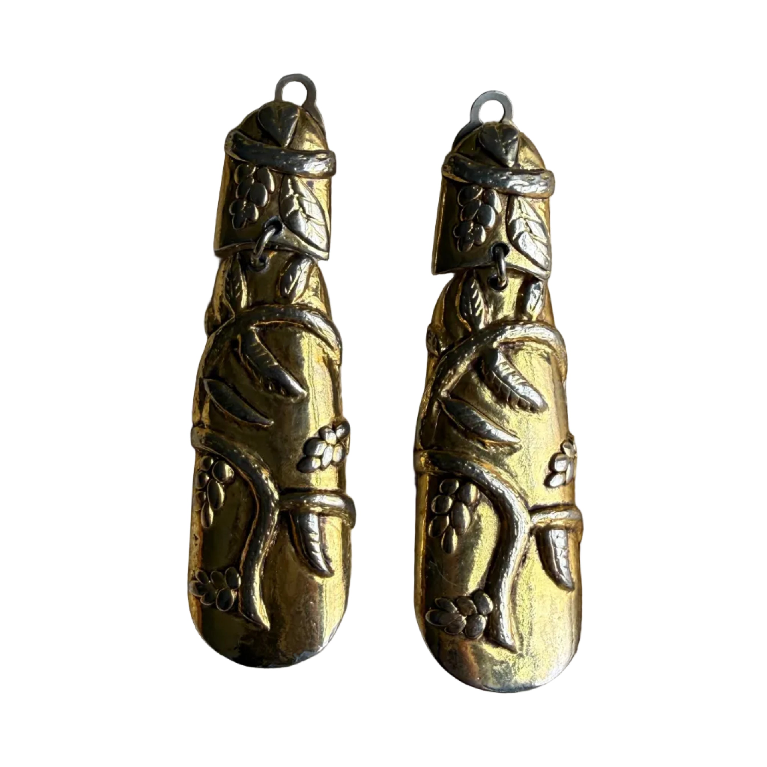 Vintage 70s Brutalist Gold Statement Earrings