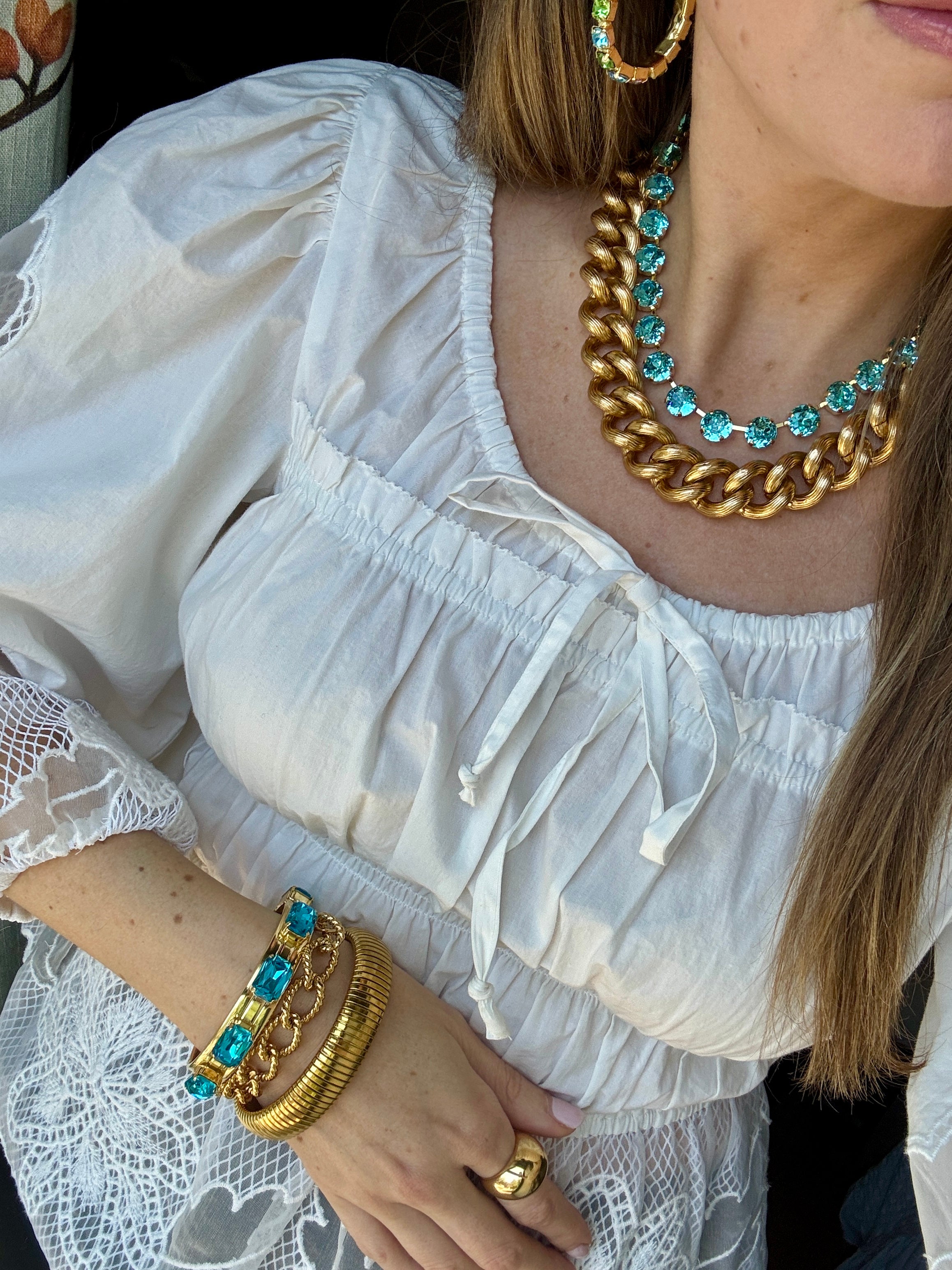 Daphne Multi Crystal Hoops