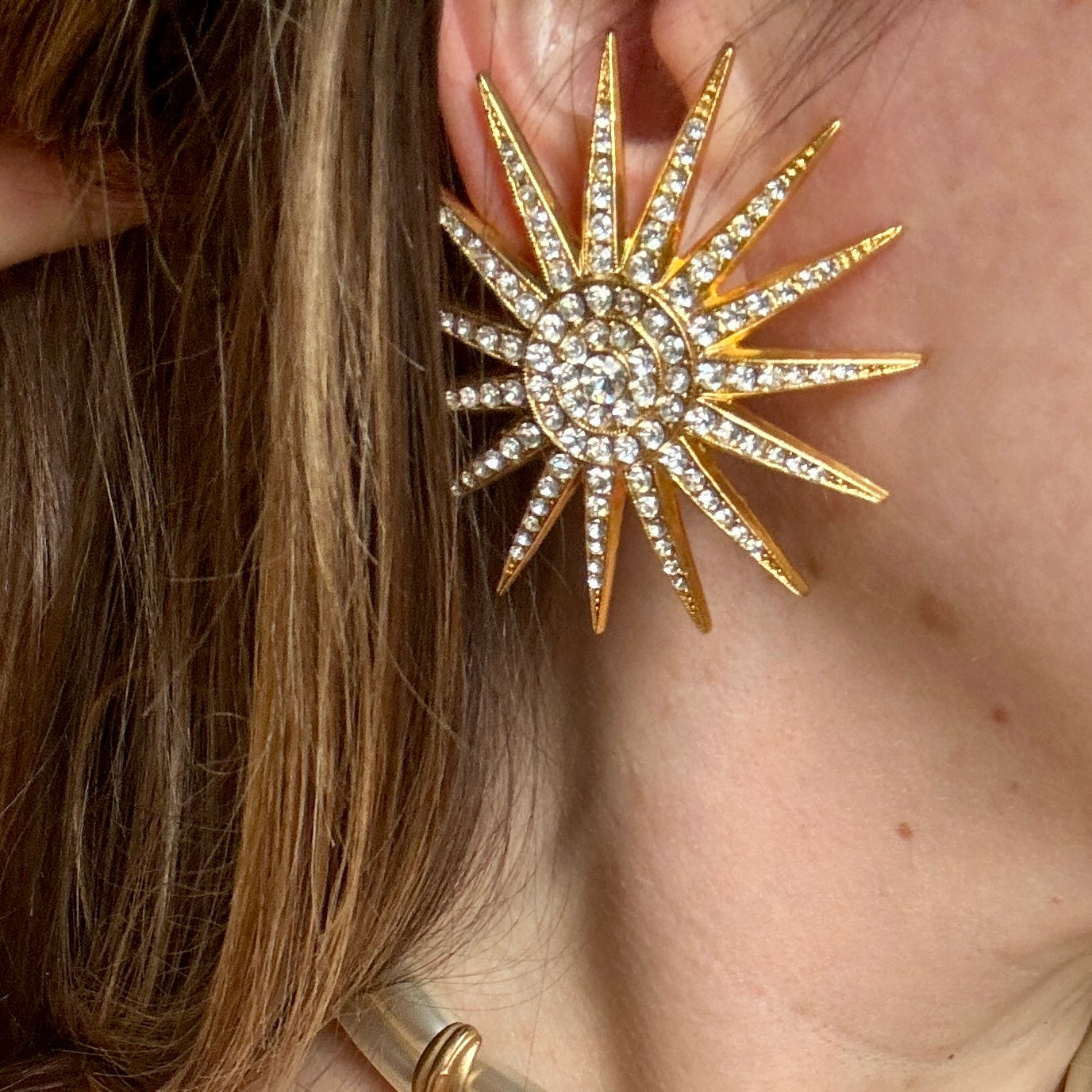 Vintage Italian Starburst Crystal Earrings