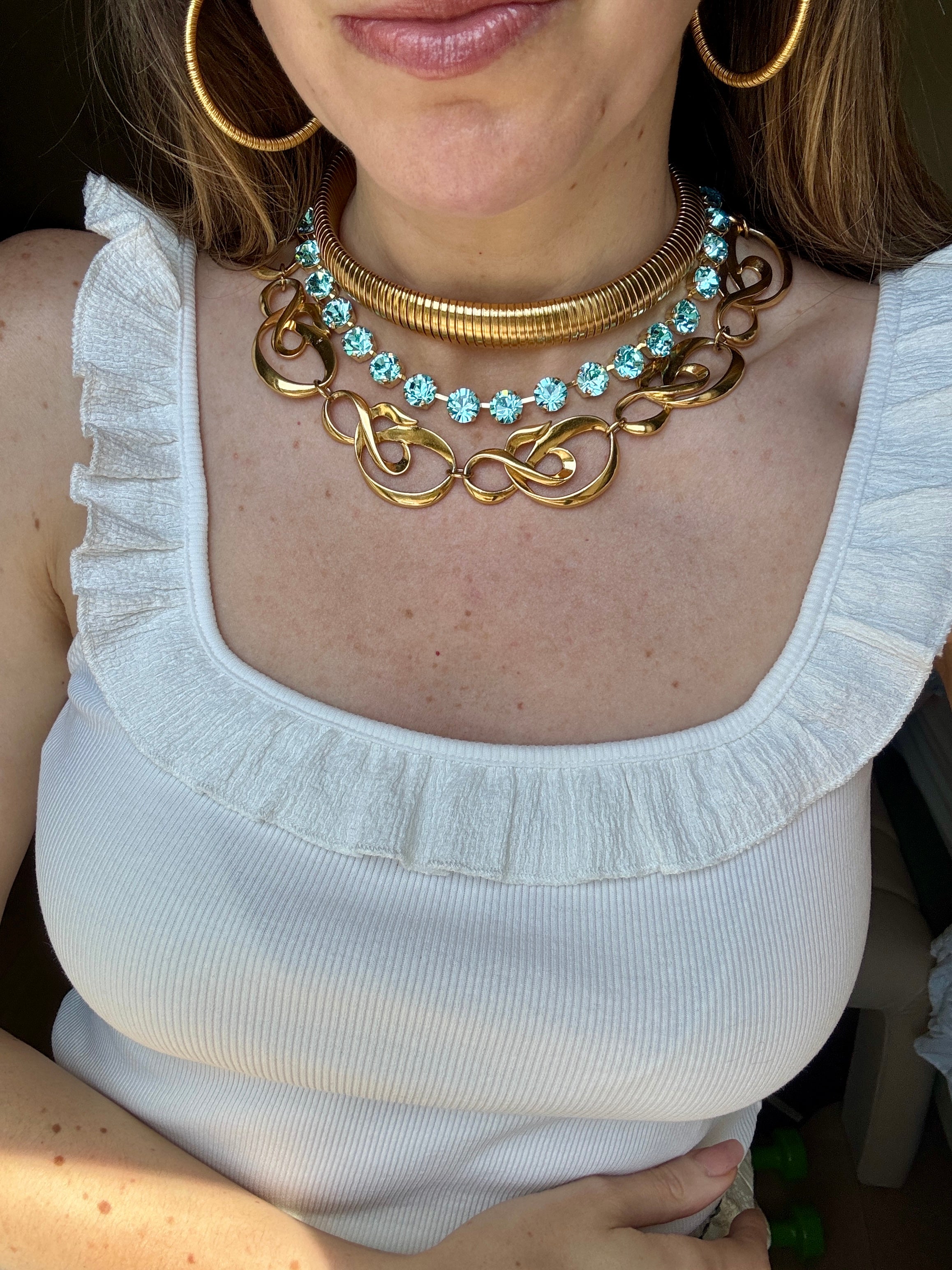 Daphne Aqua Crystal Riviera Necklace