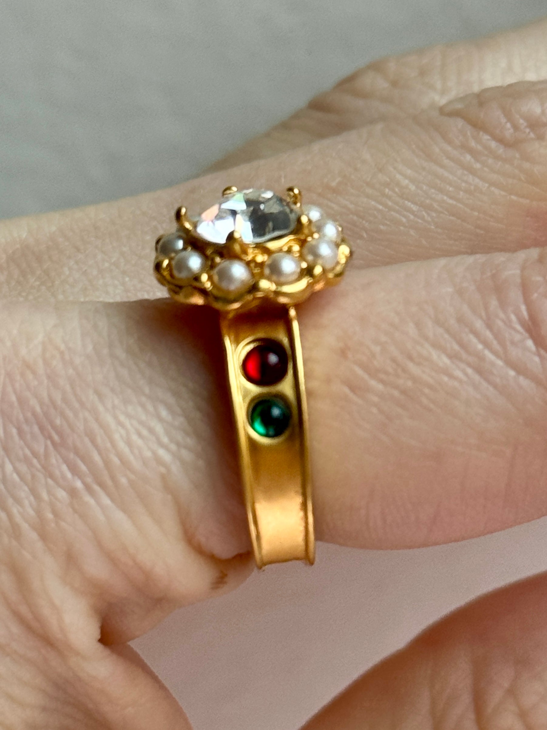 Vintage French Flower Ring size 6.25