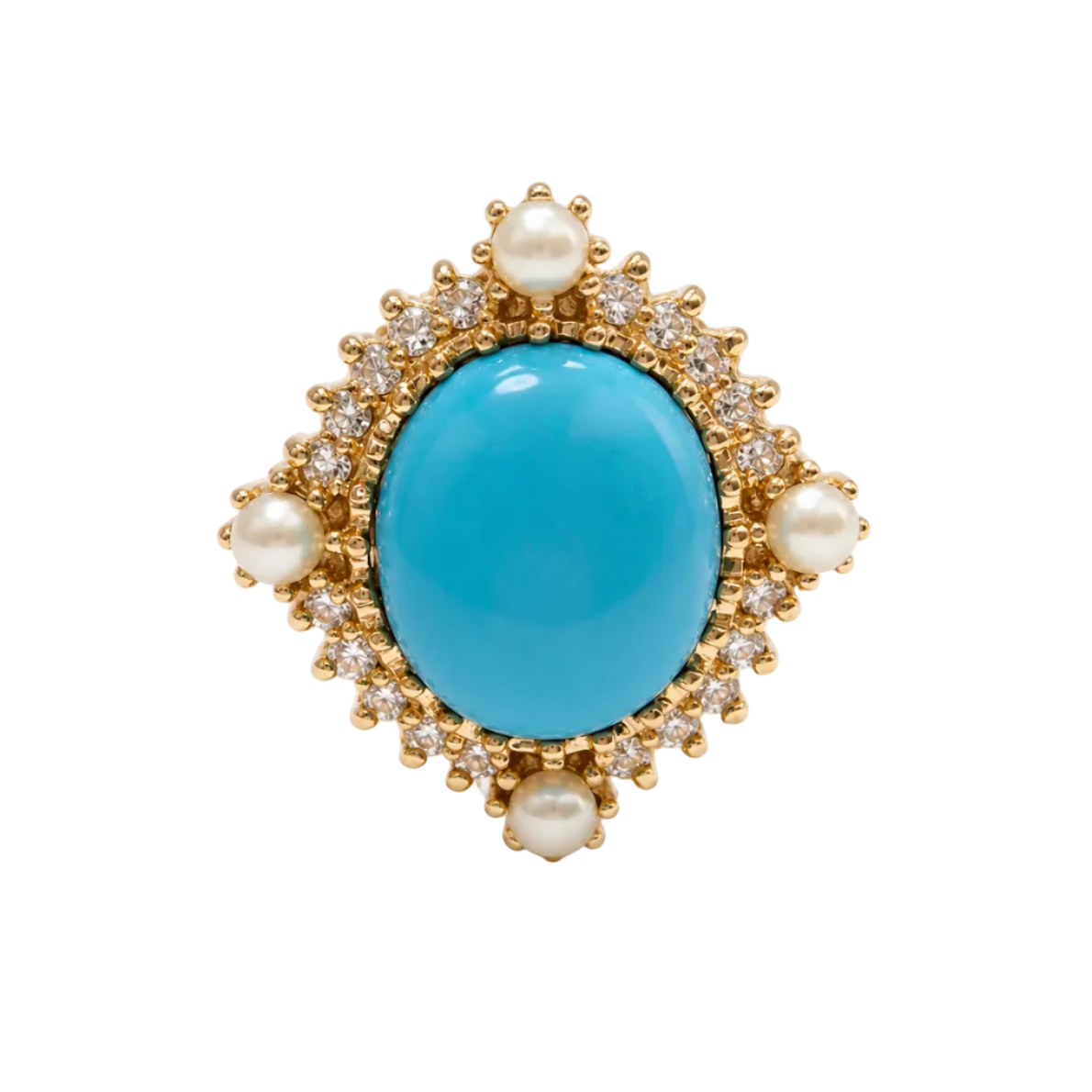 Vintage Turquoise Cabochon Ring Size 5