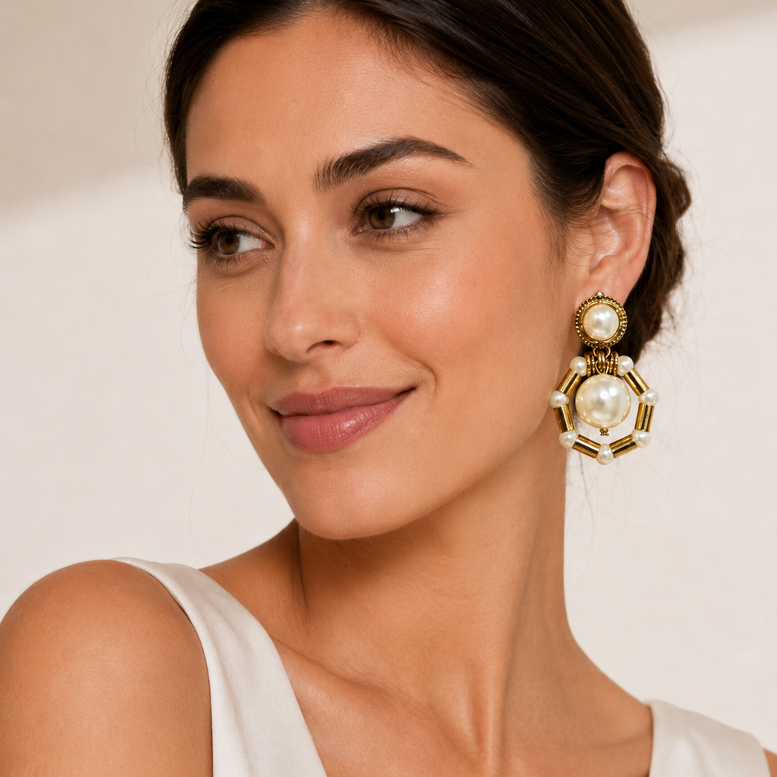 70s Pearl and Gold Earrings