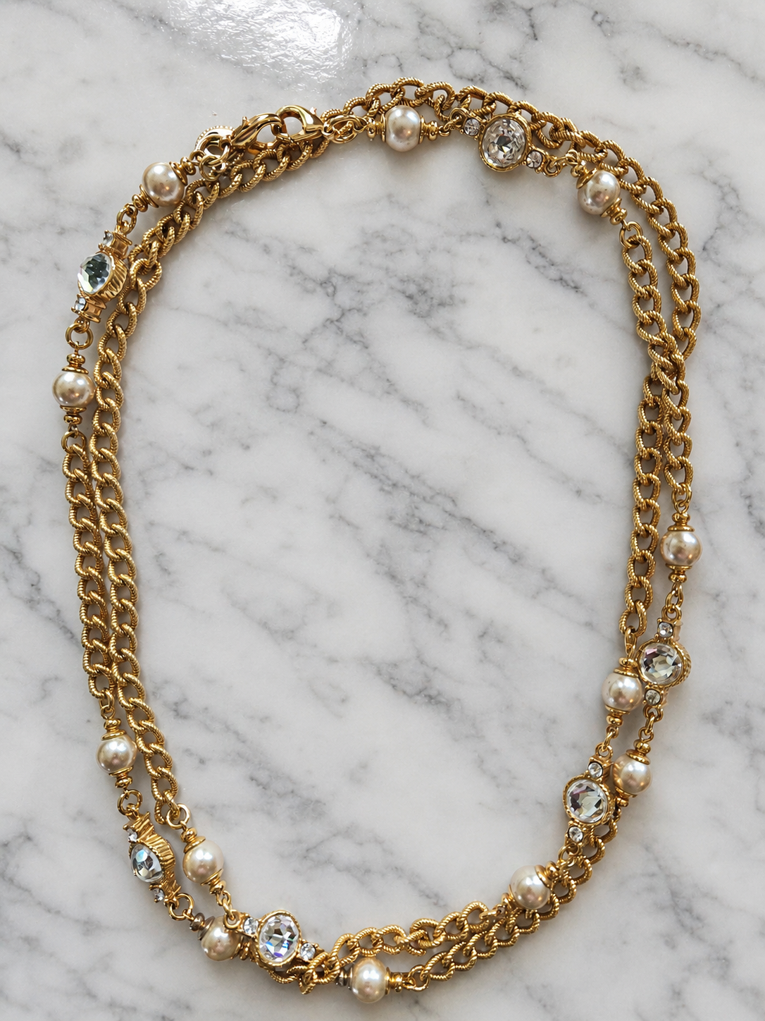 St. John Pearl and Crystal Necklace