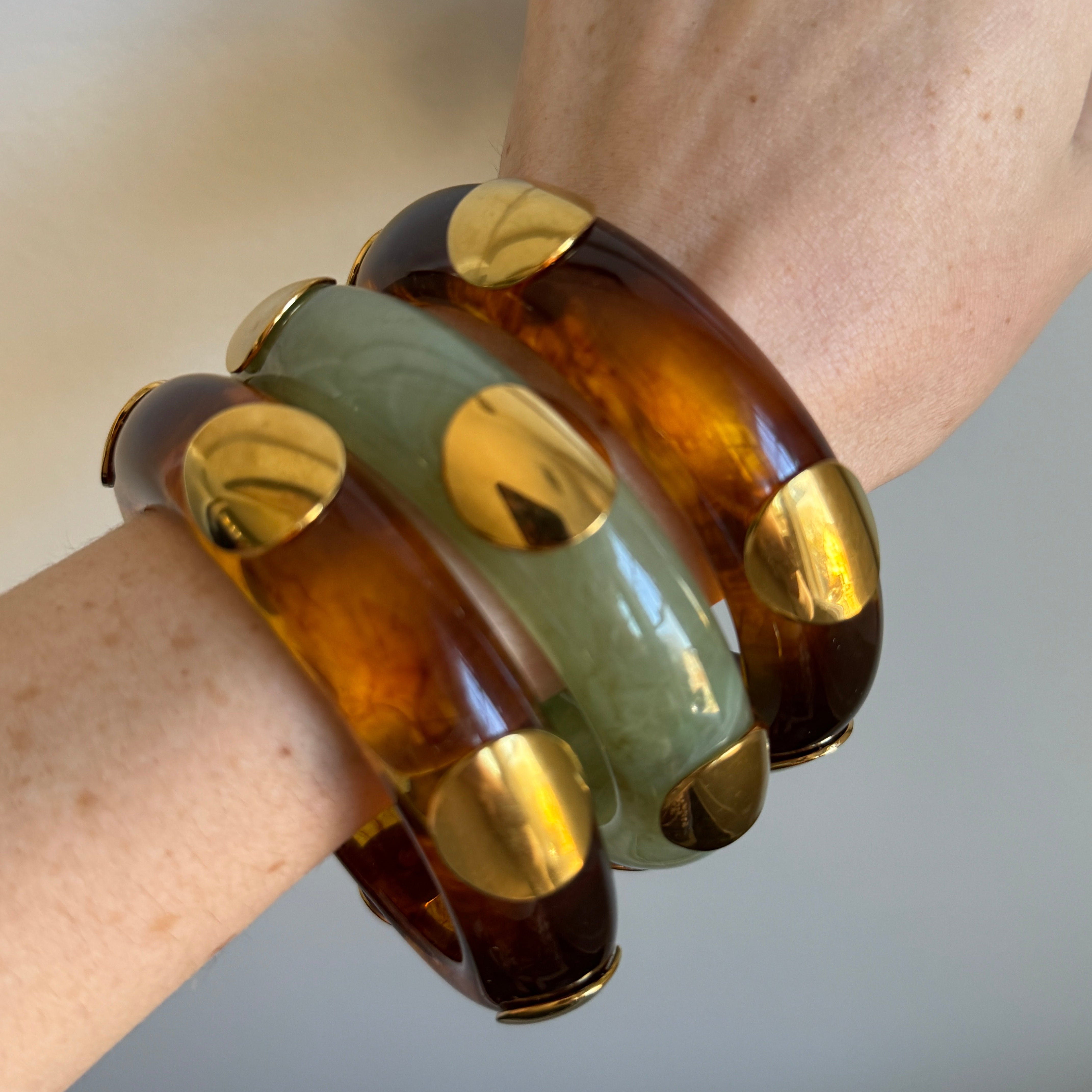 Tortoise or Jade Resin Bangle