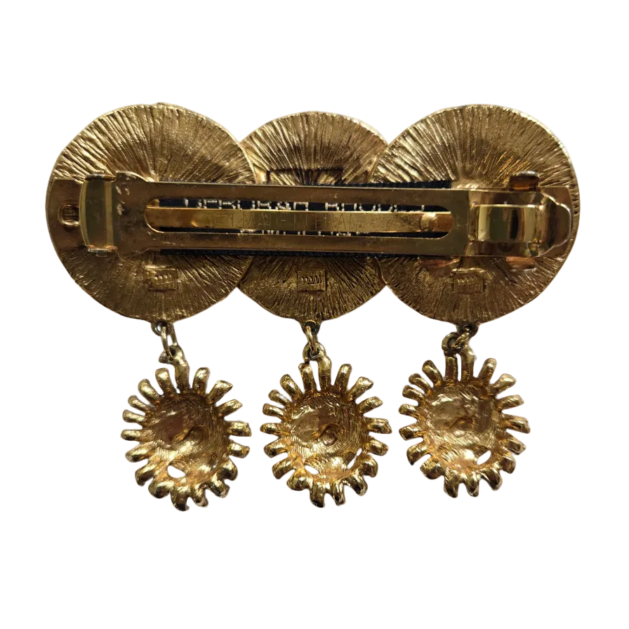 Vintage Deborah Rhodes Gold Hair Clip With Lions