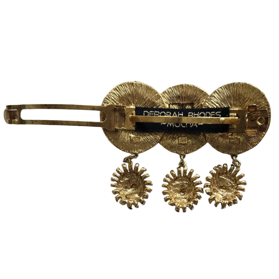 Vintage Deborah Rhodes Gold Hair Clip With Lions