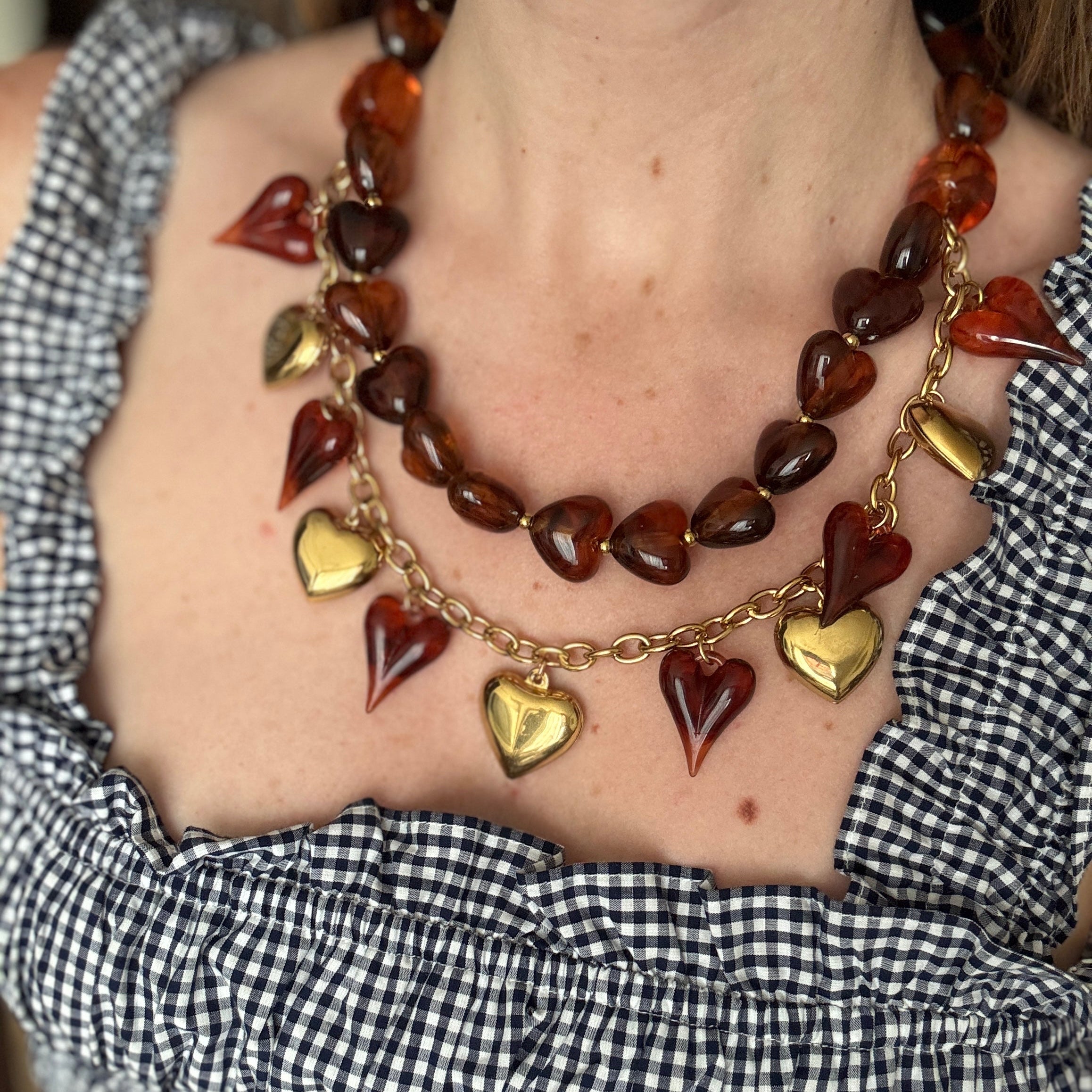 Tortoise Heart Charm Necklce