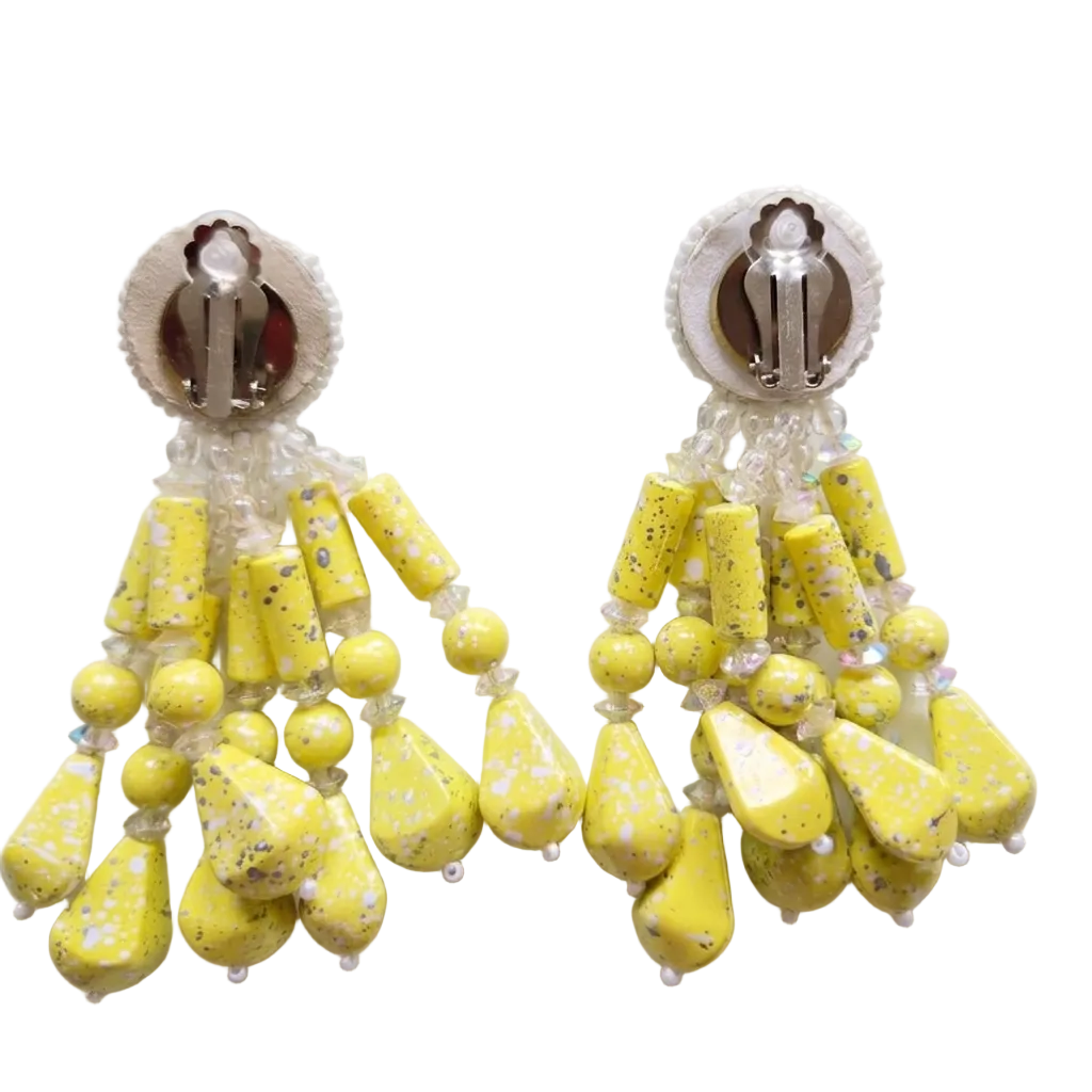 Vintage Yellow Statement Earrings