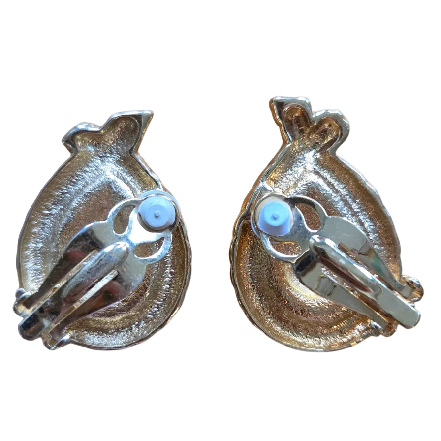 Vintage Gold & Crystal Teardrop Earrings
