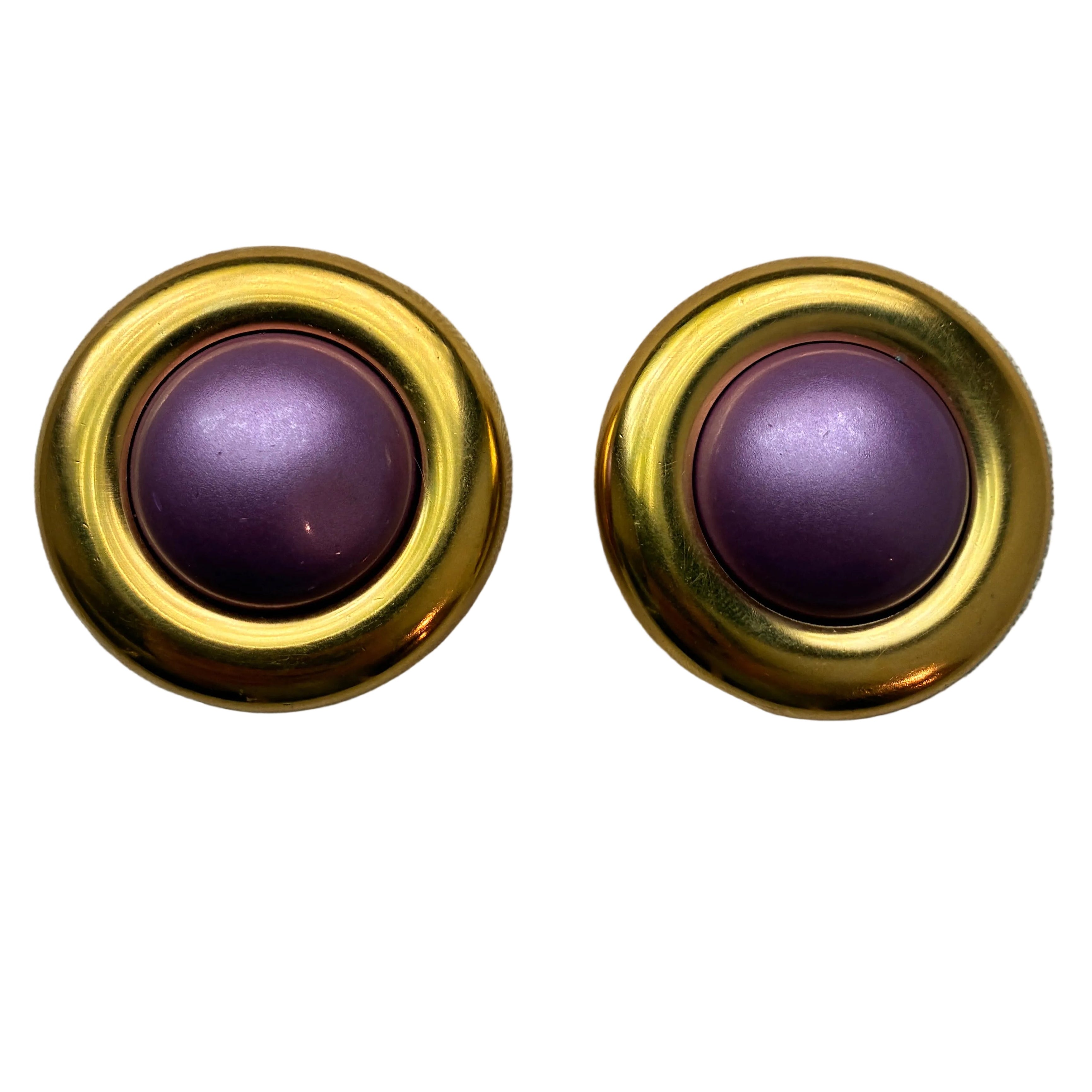 Vintage Designer Purple Pearl Celine Earrings
