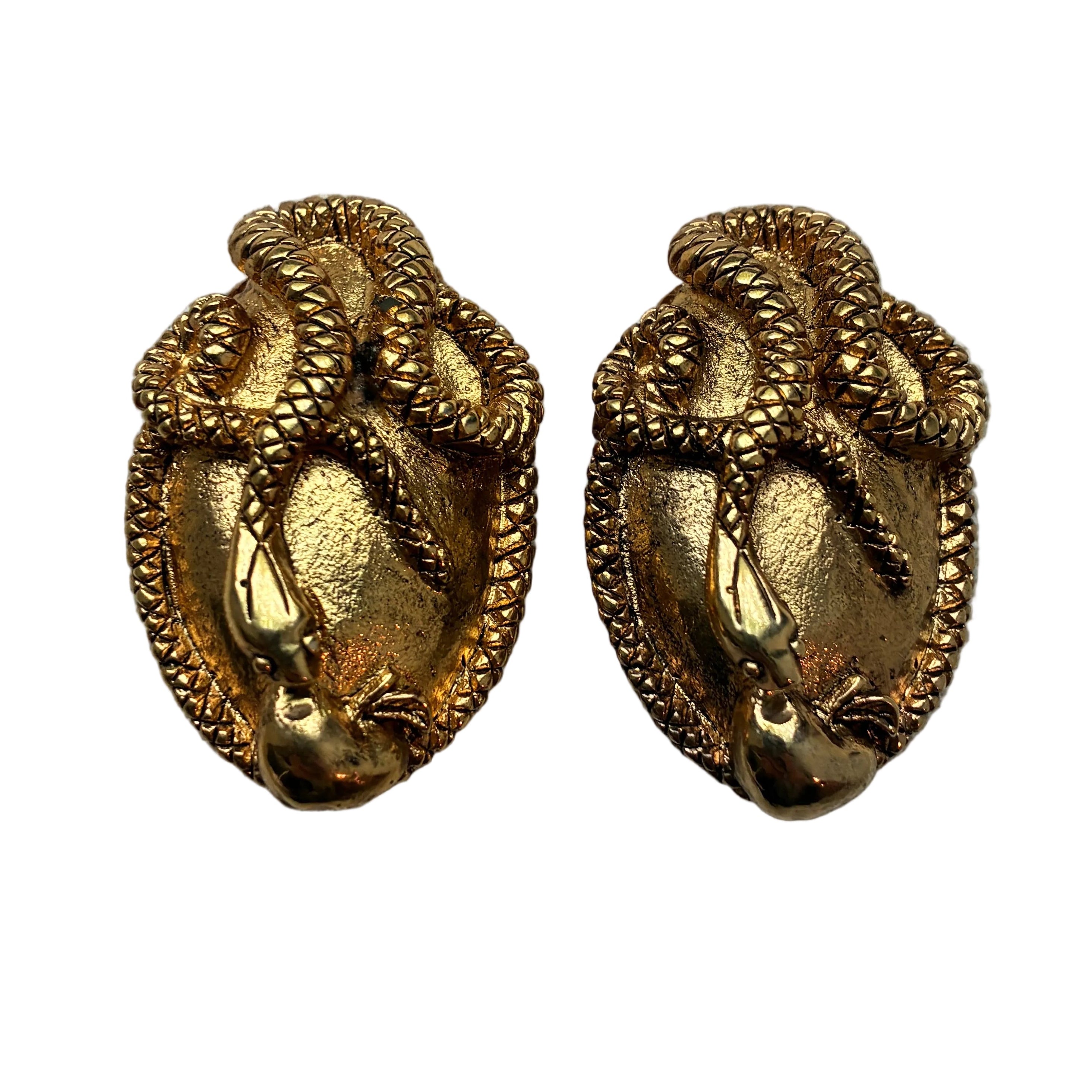 Vintage French Designer Chantal de Kerouzart Snake Earrings