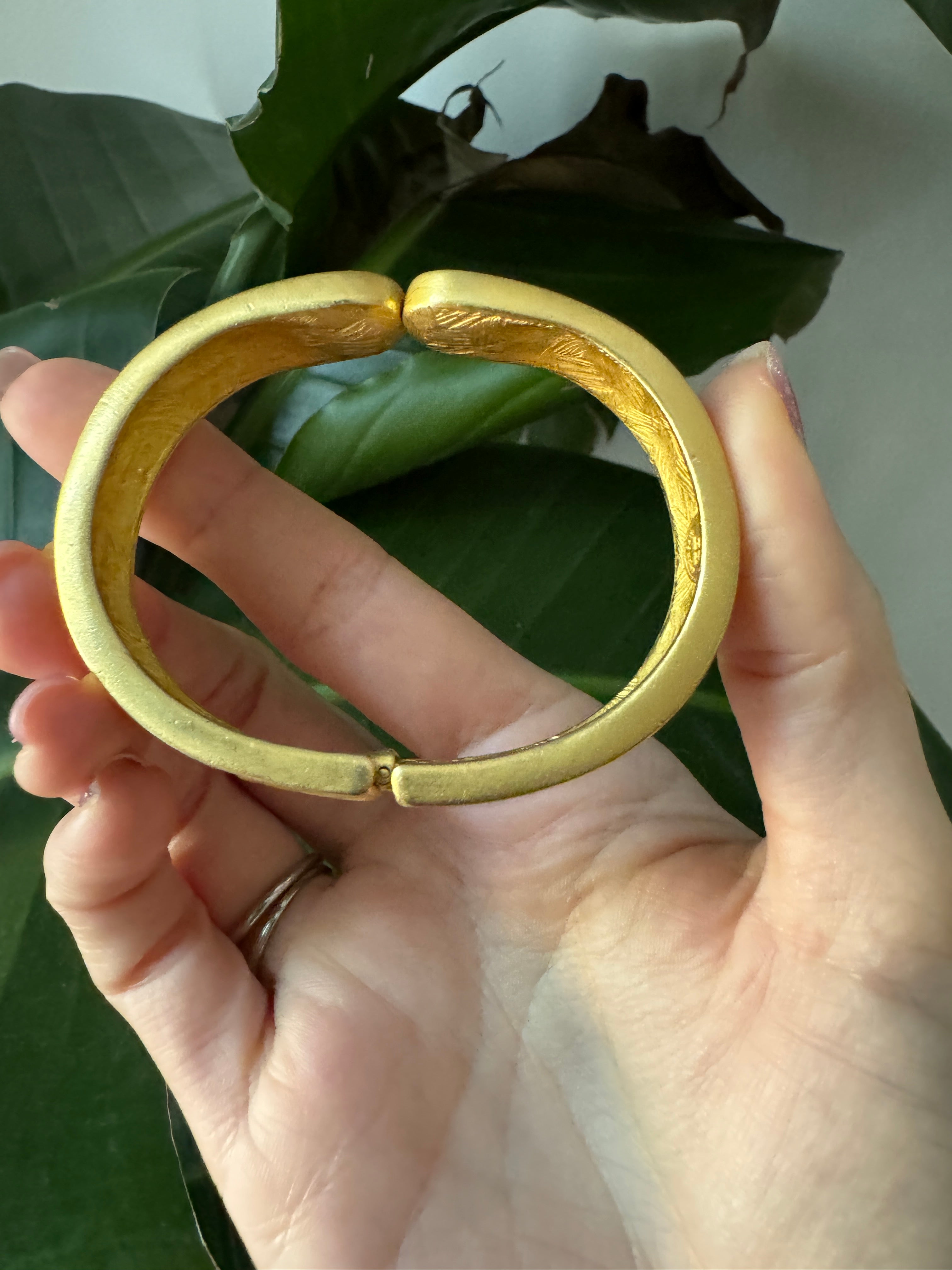 Givenchy Etruscan Brushed Gold Purple Crystal Bracelet