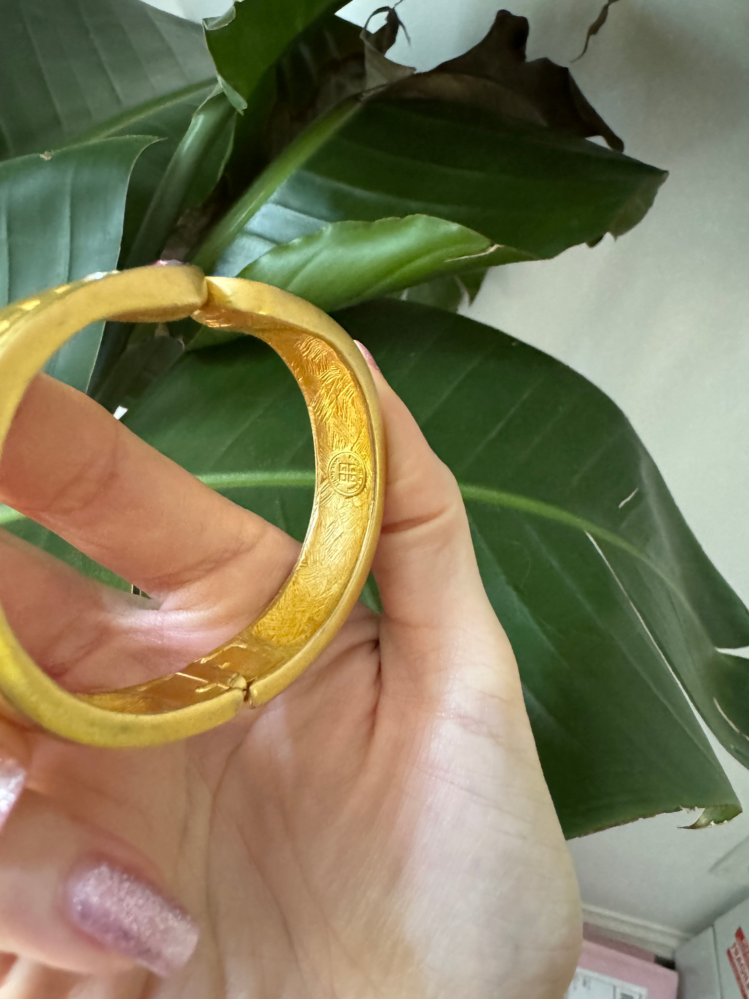 Givenchy Etruscan Brushed Gold Purple Crystal Bracelet