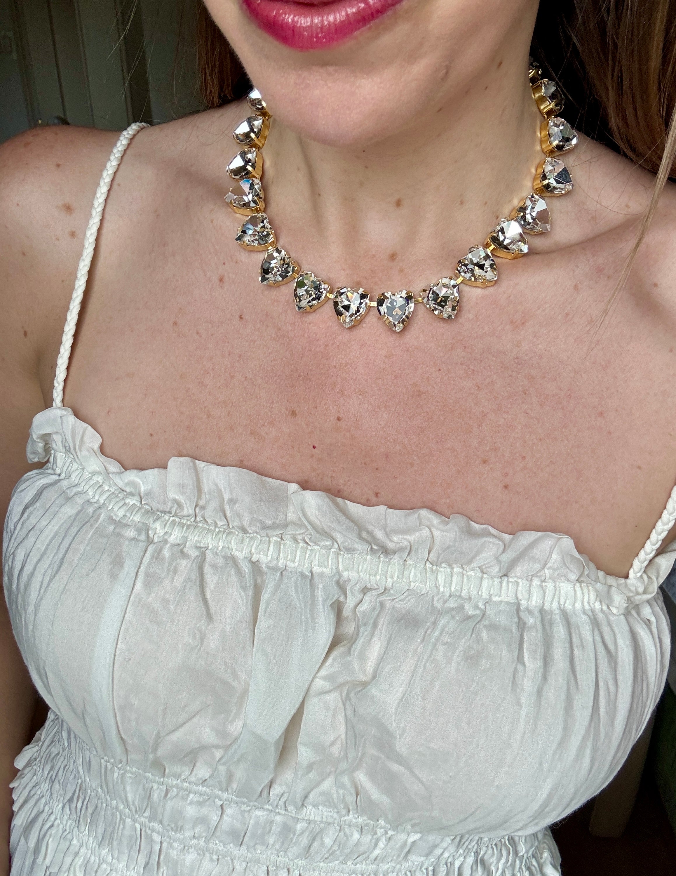 Grace Diamond Crystal Heart Necklace