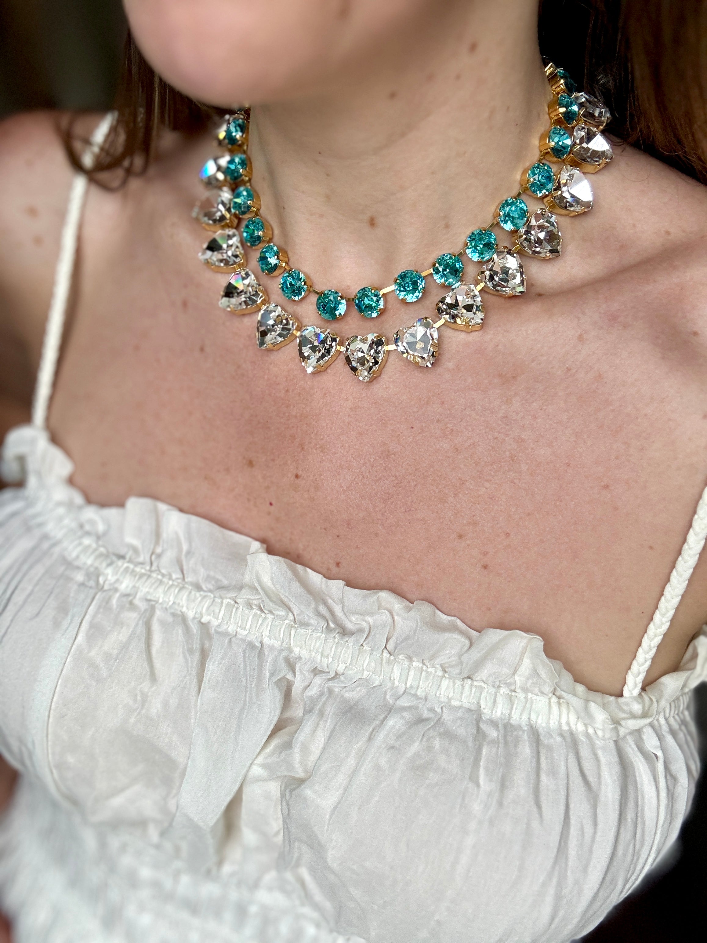 Grace Diamond Crystal Heart Necklace