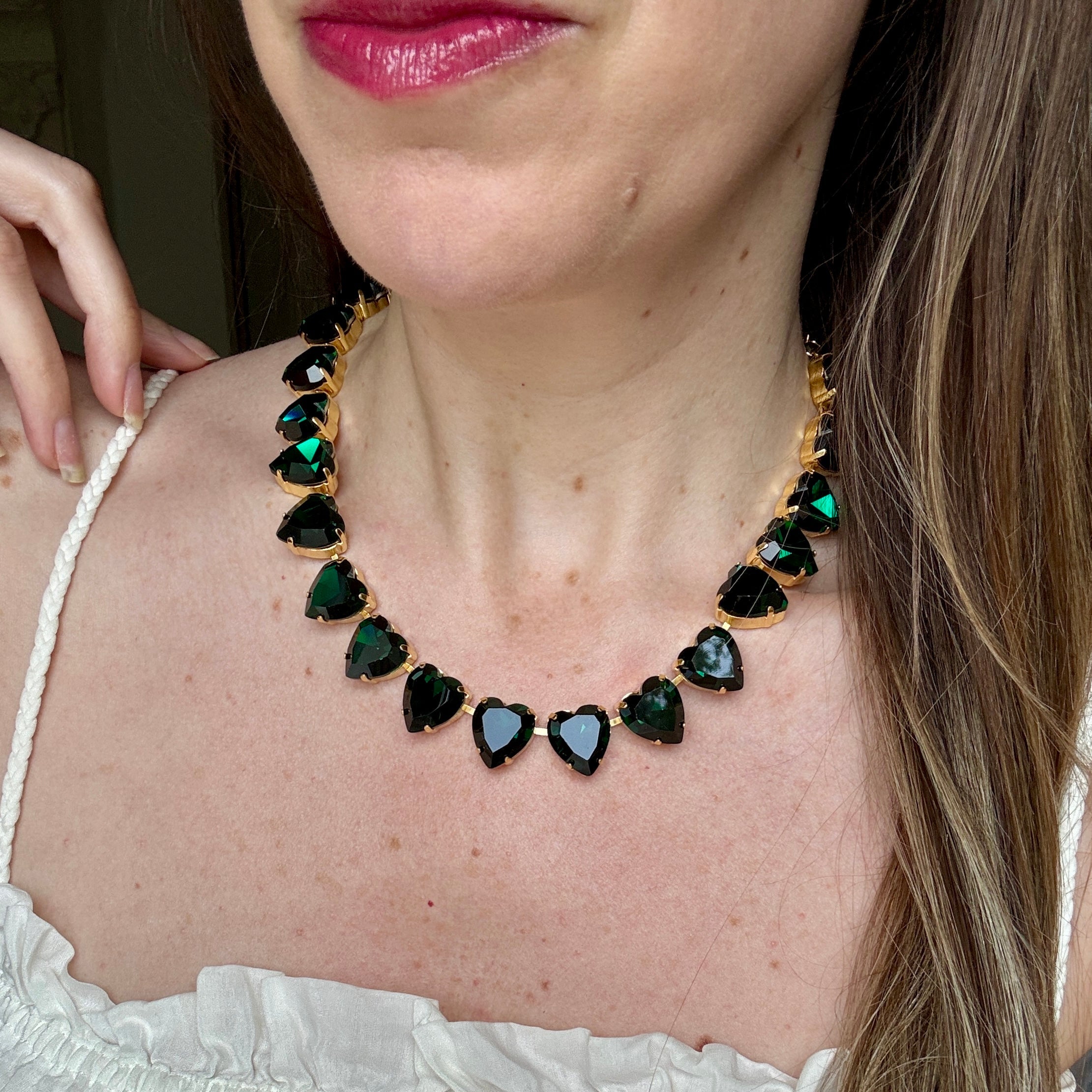 Grace Emerald Green Heart Necklace