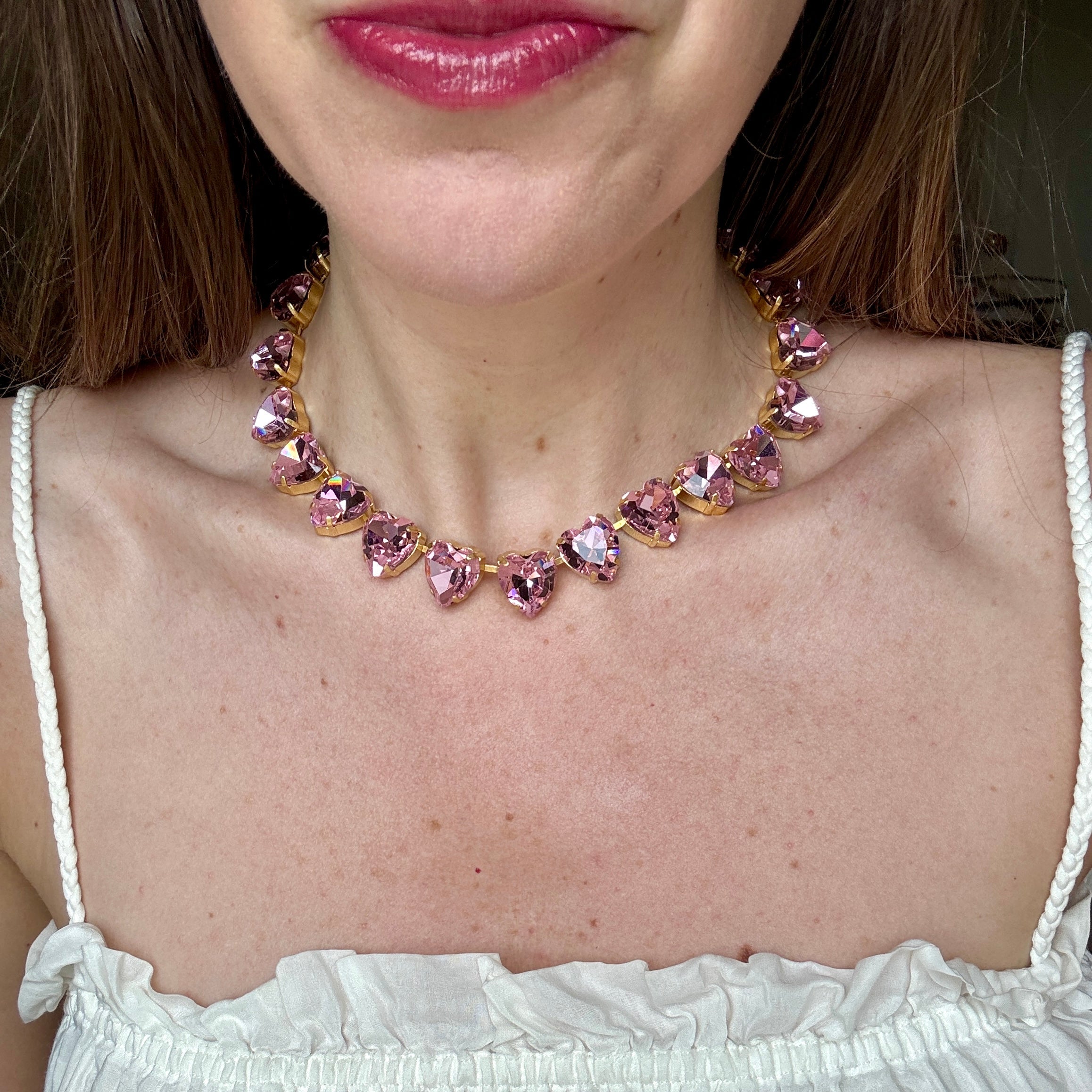 Grace Pink Heart Necklace