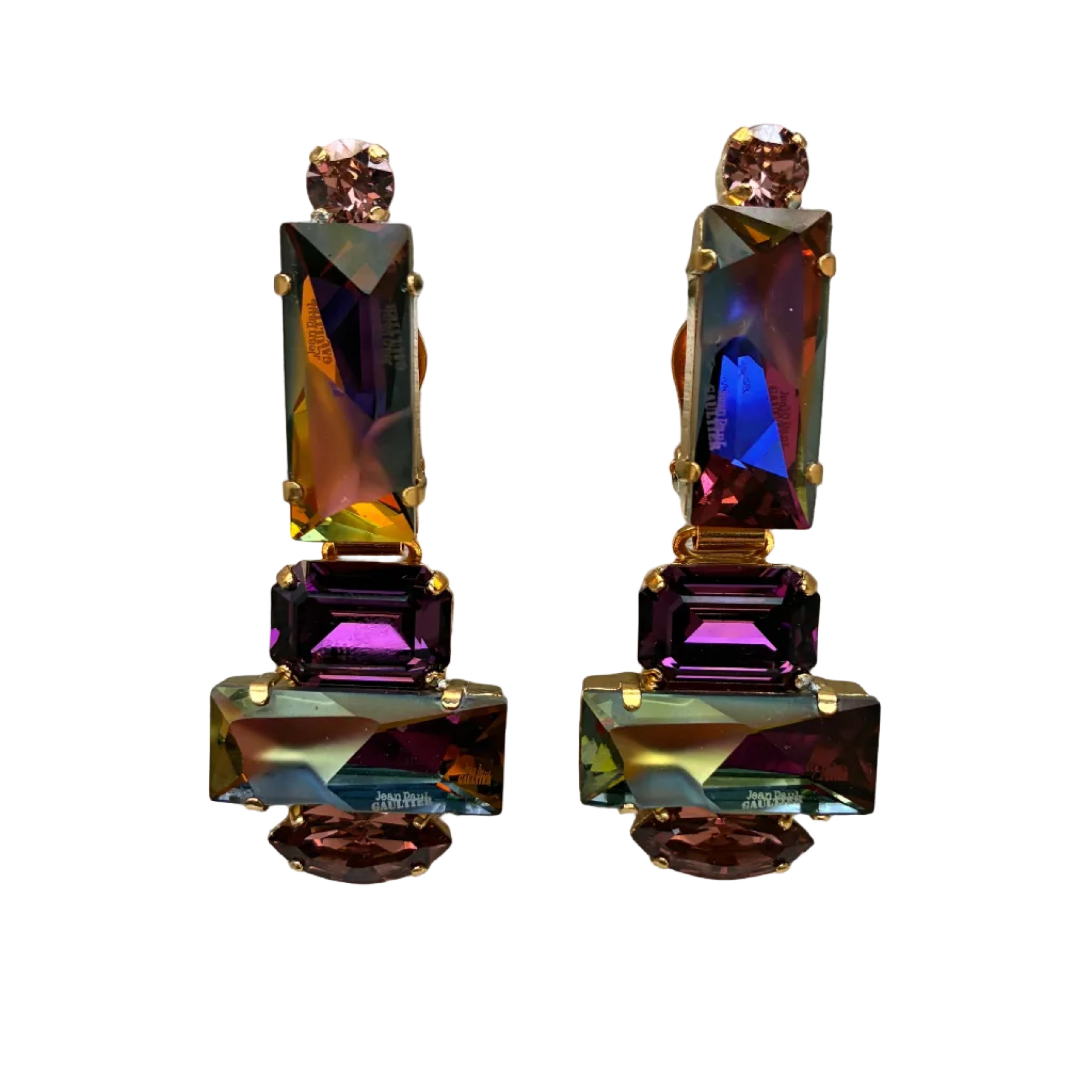 Jean Paul Gautier Swarovski Volcano Crystal Earrings