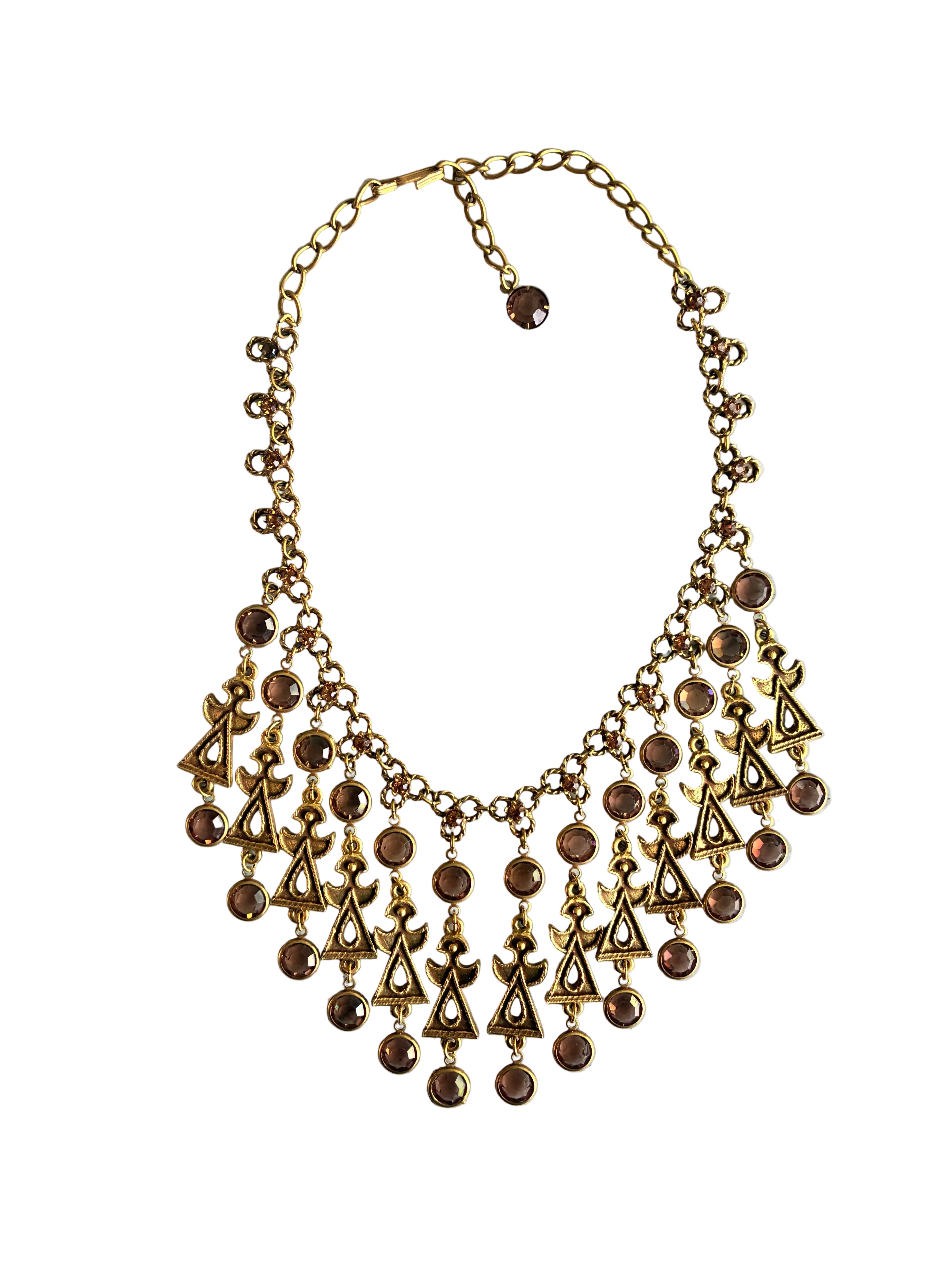 Vintage Egyptian Revival Bib Necklace