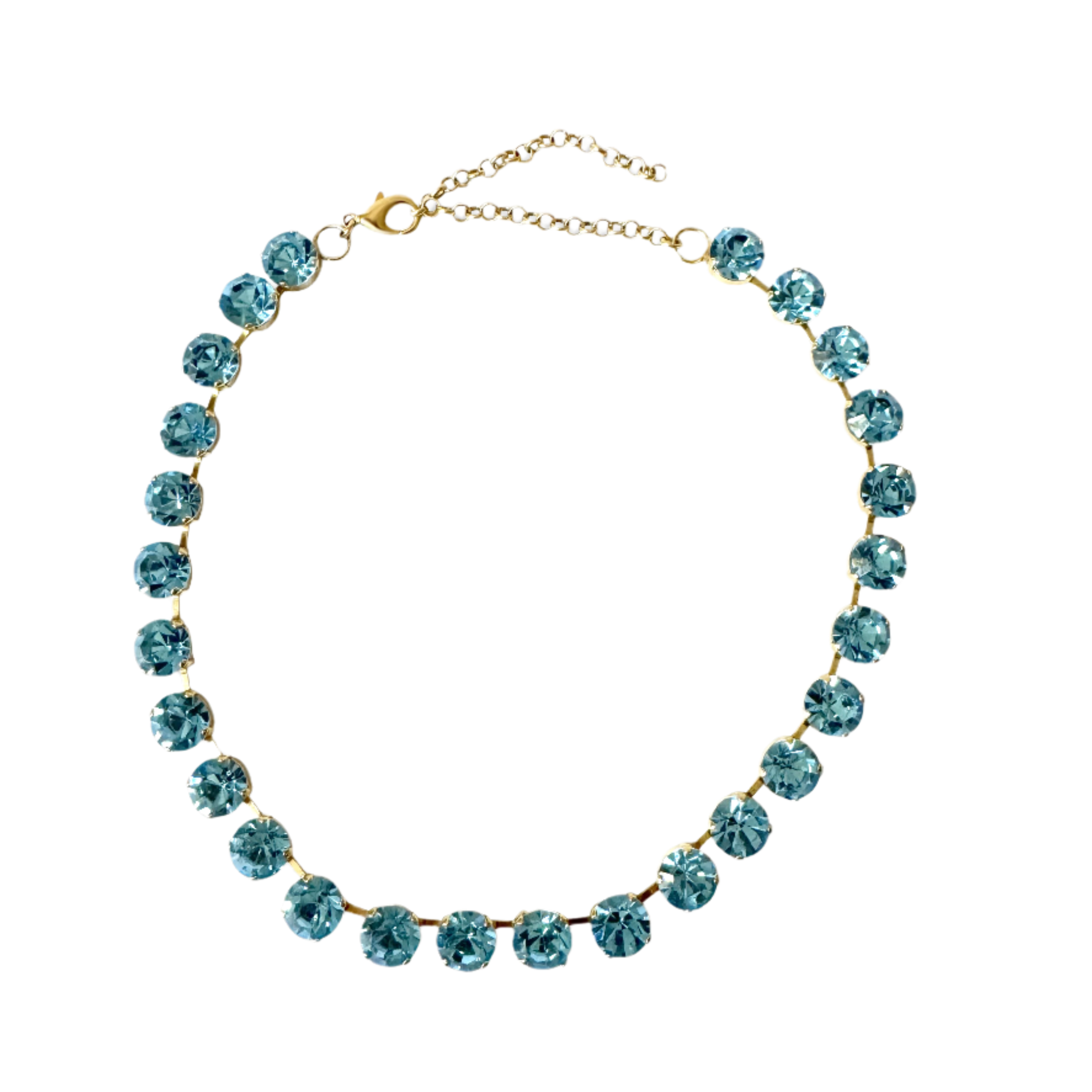 Daphne Aqua Crystal Riviera Necklace