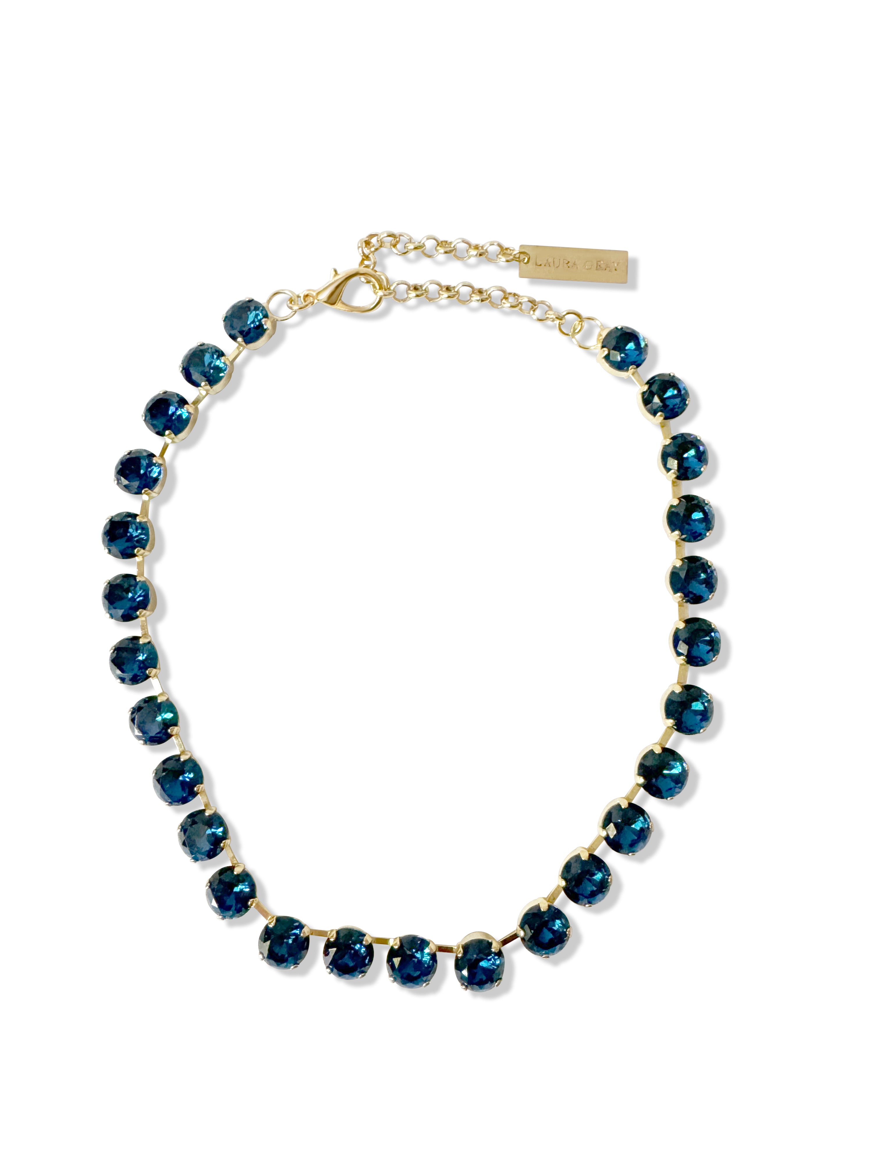 Daphne Dark Blue Crystal Riviera Necklace