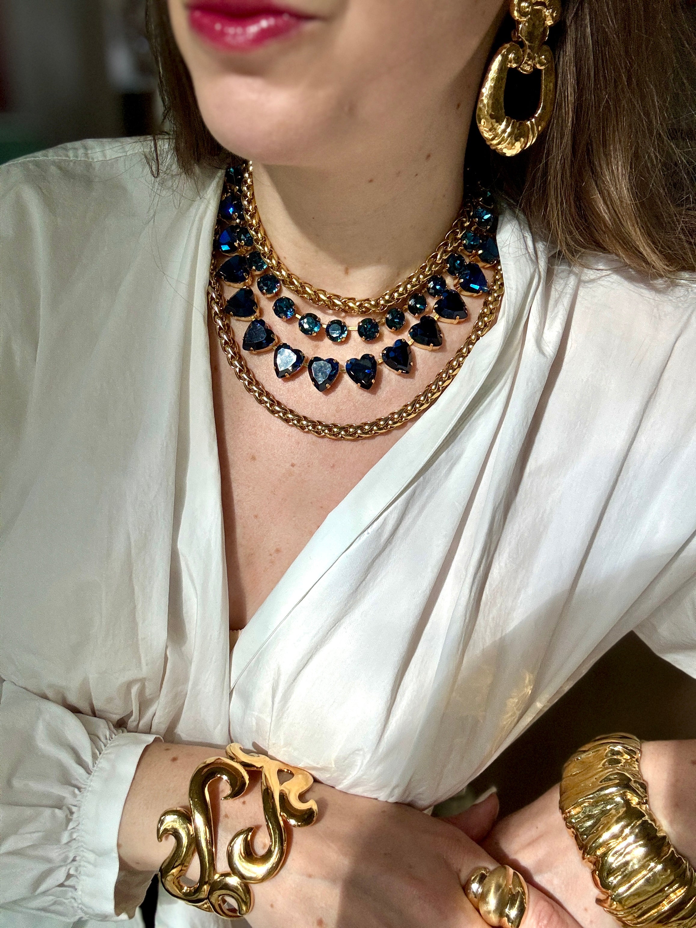 Grace Dark Blue Heart Necklace