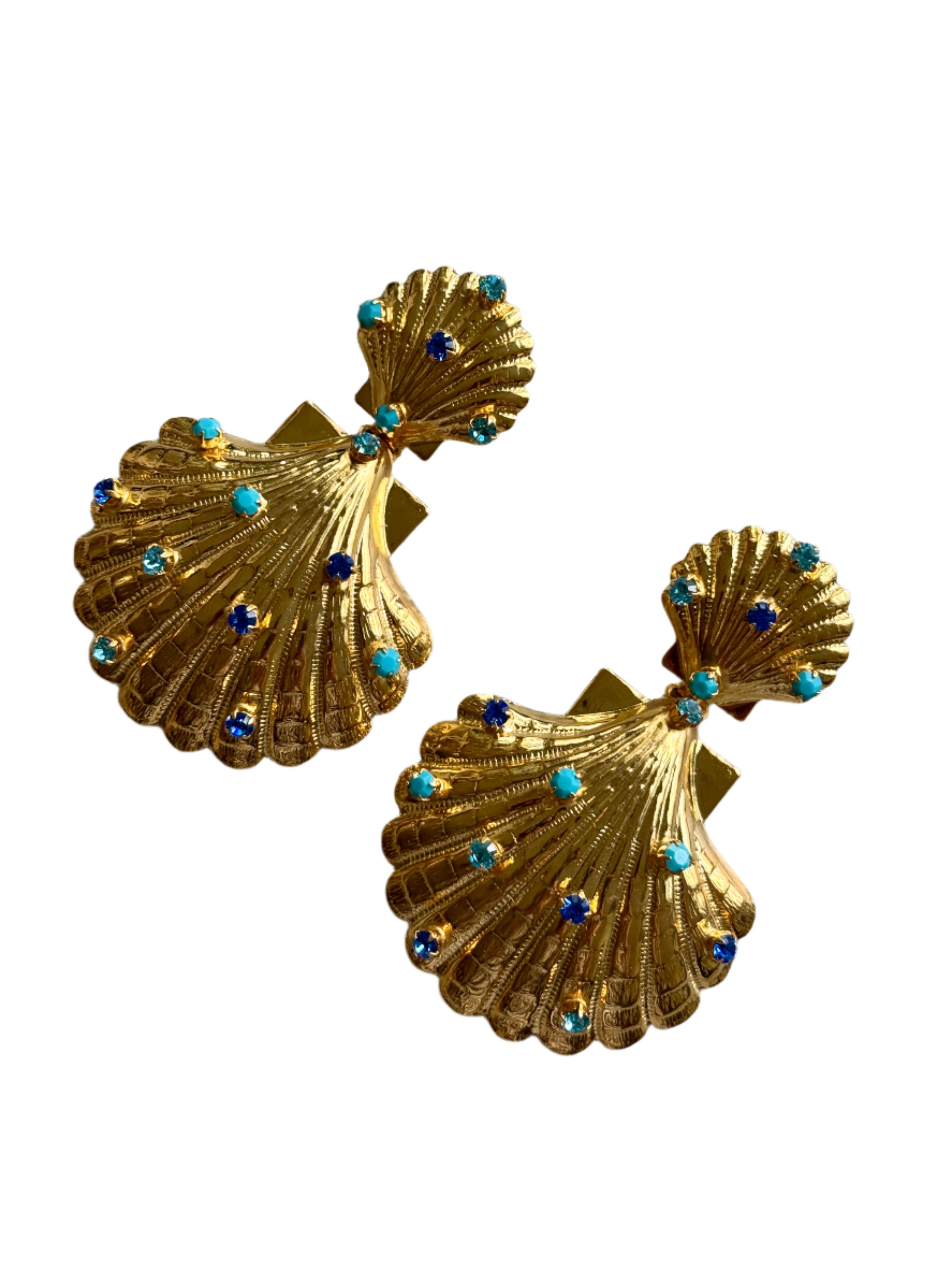 Gigi Blue Shell Earrings