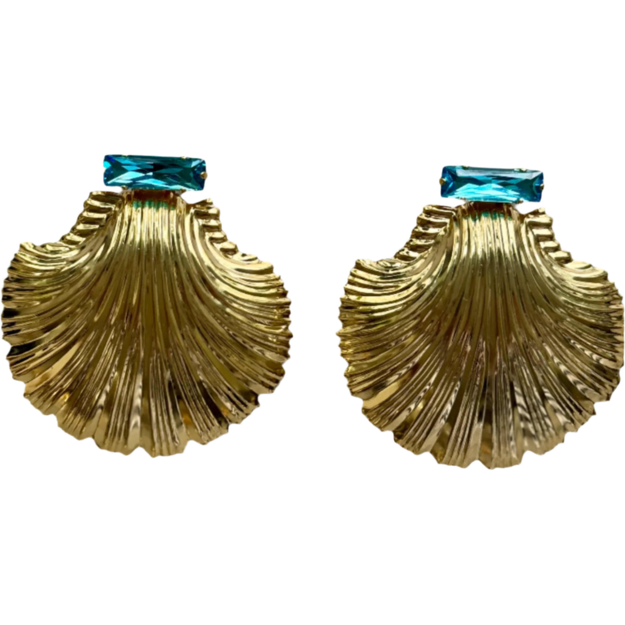 Ariel Aqua Shell Earrings