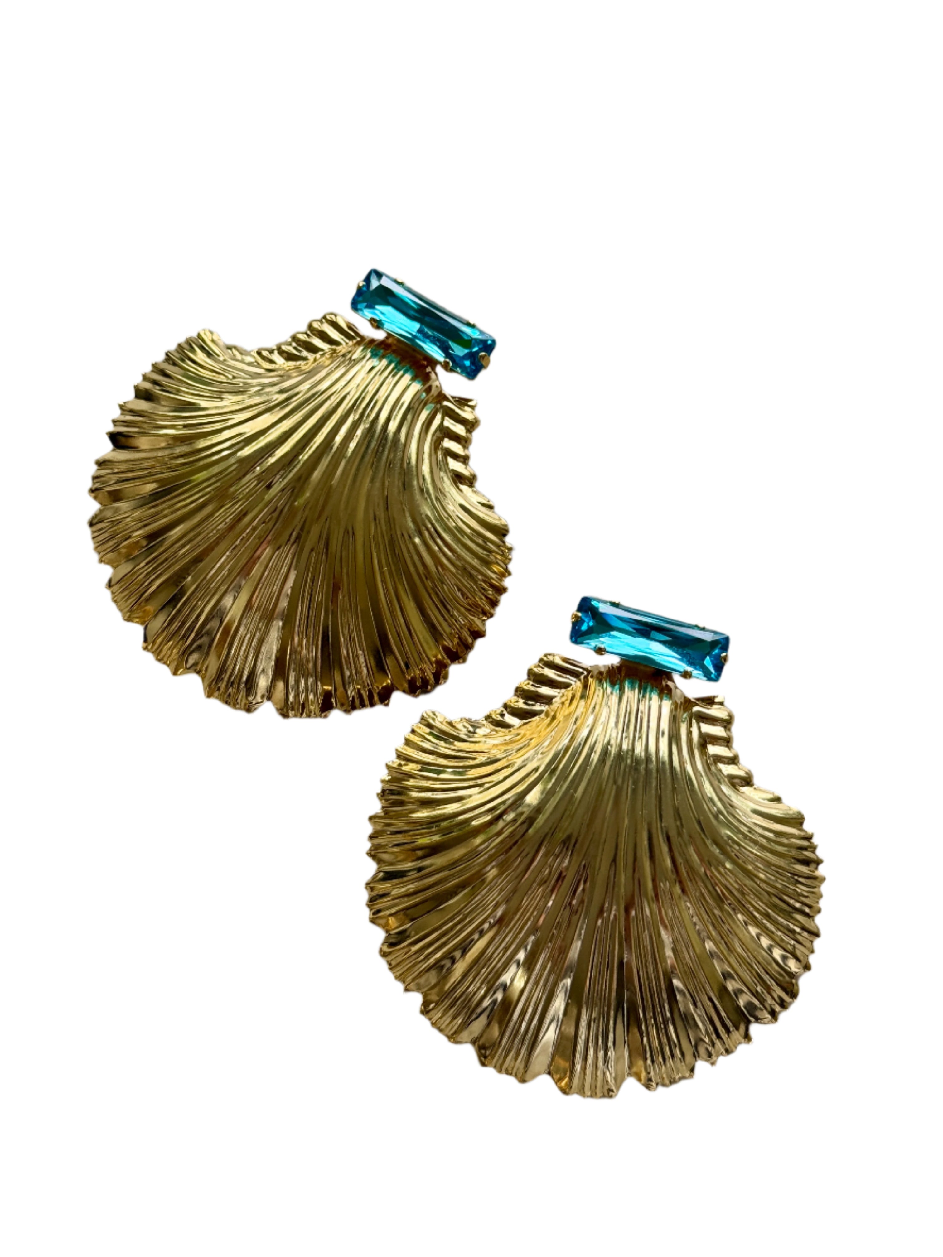 Ariel Aqua Shell Earrings