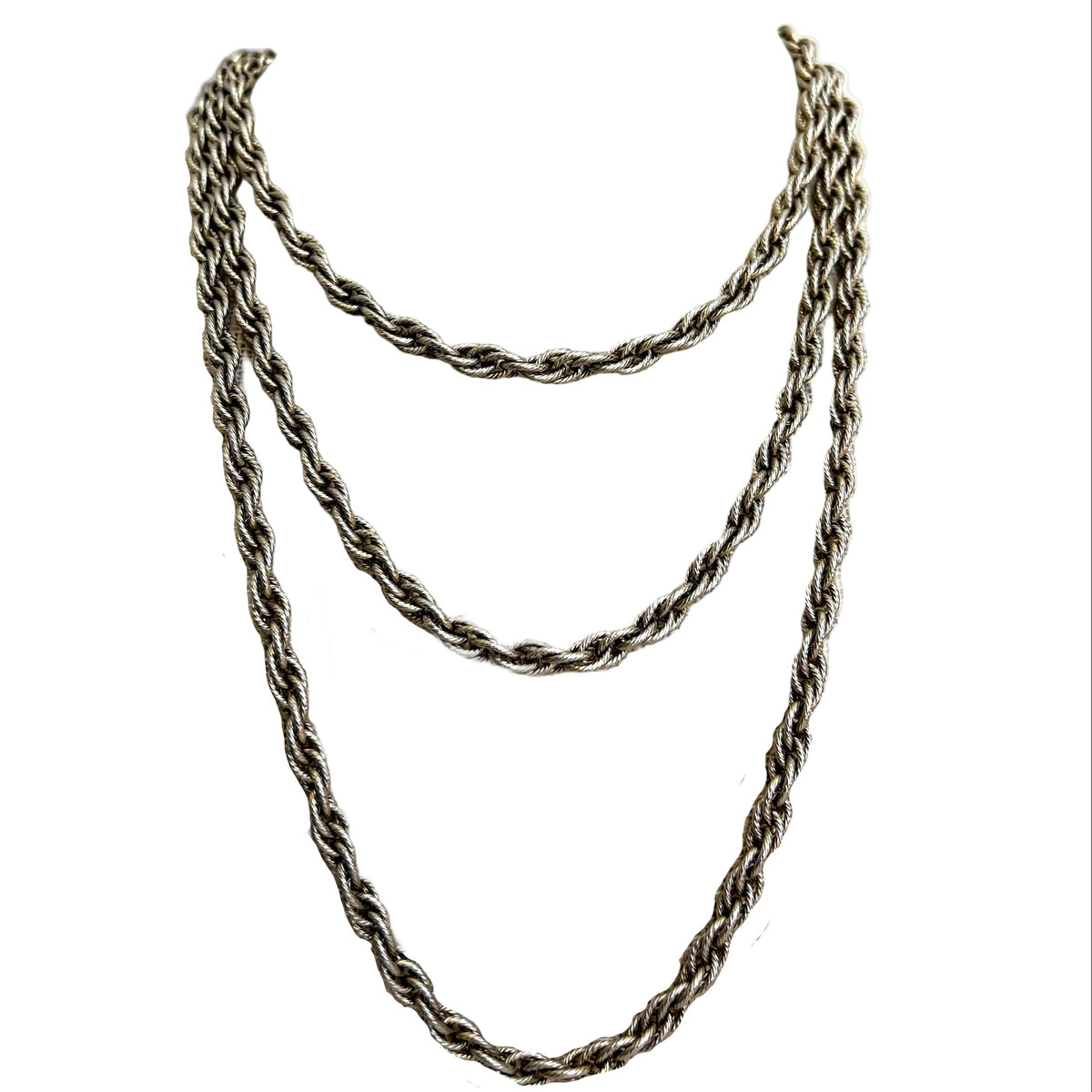 Extra Long 70s Dark Gold Rope Chain Necklace