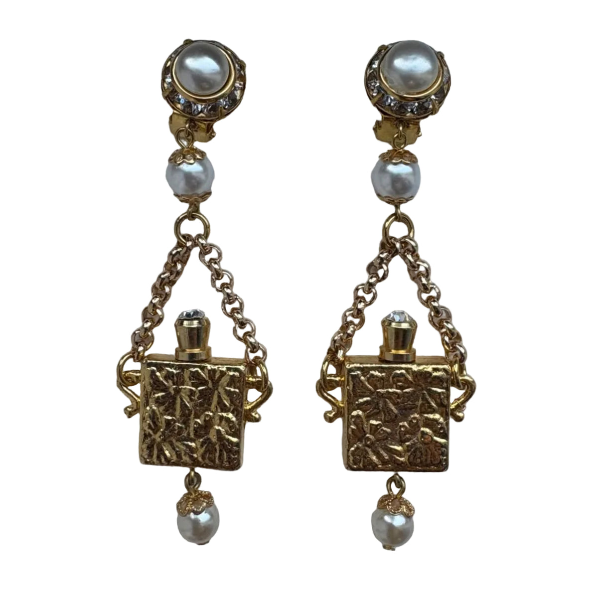 Vintage French Perfume Bottle Earrings