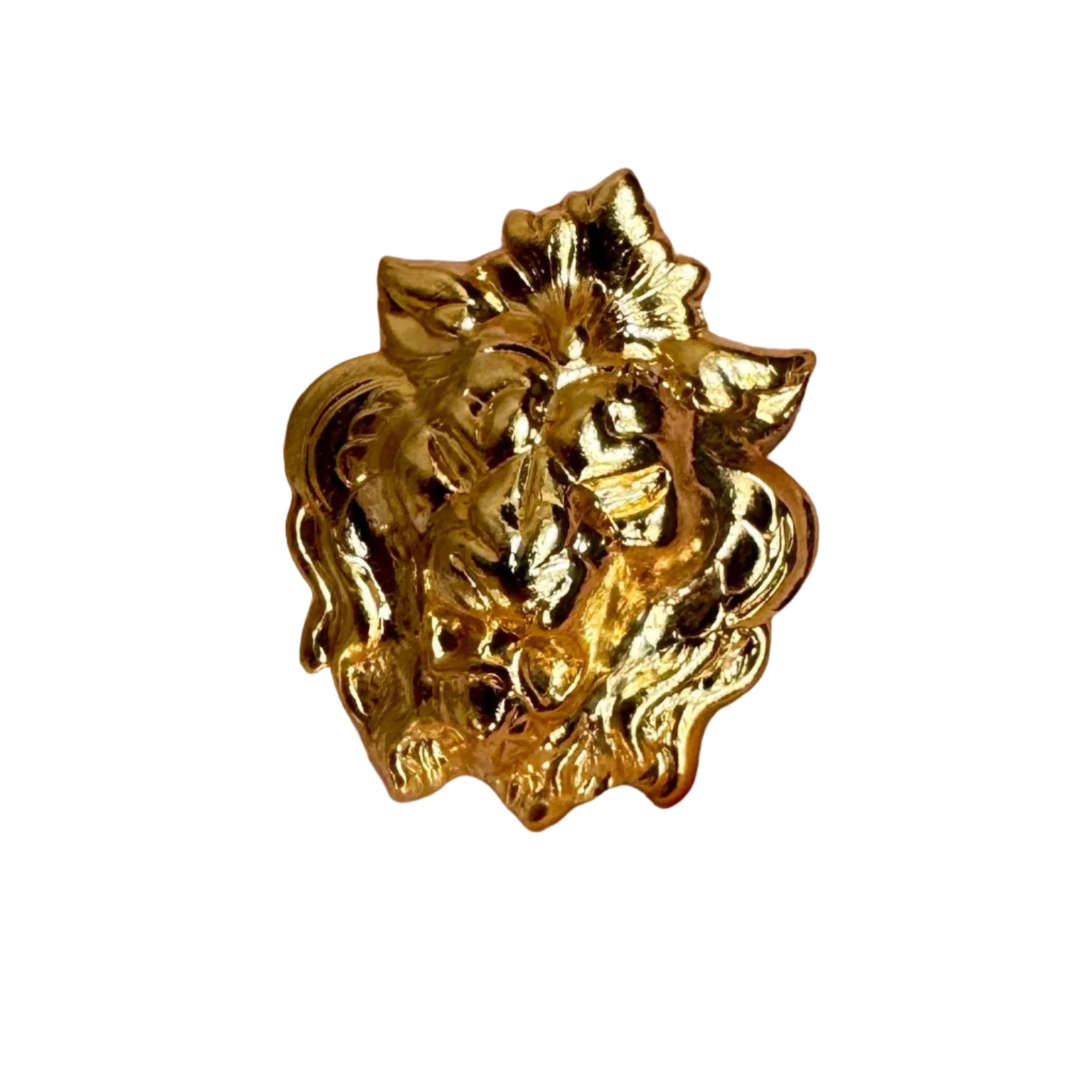 Vintage Italian Gold Lion Ring Size 6