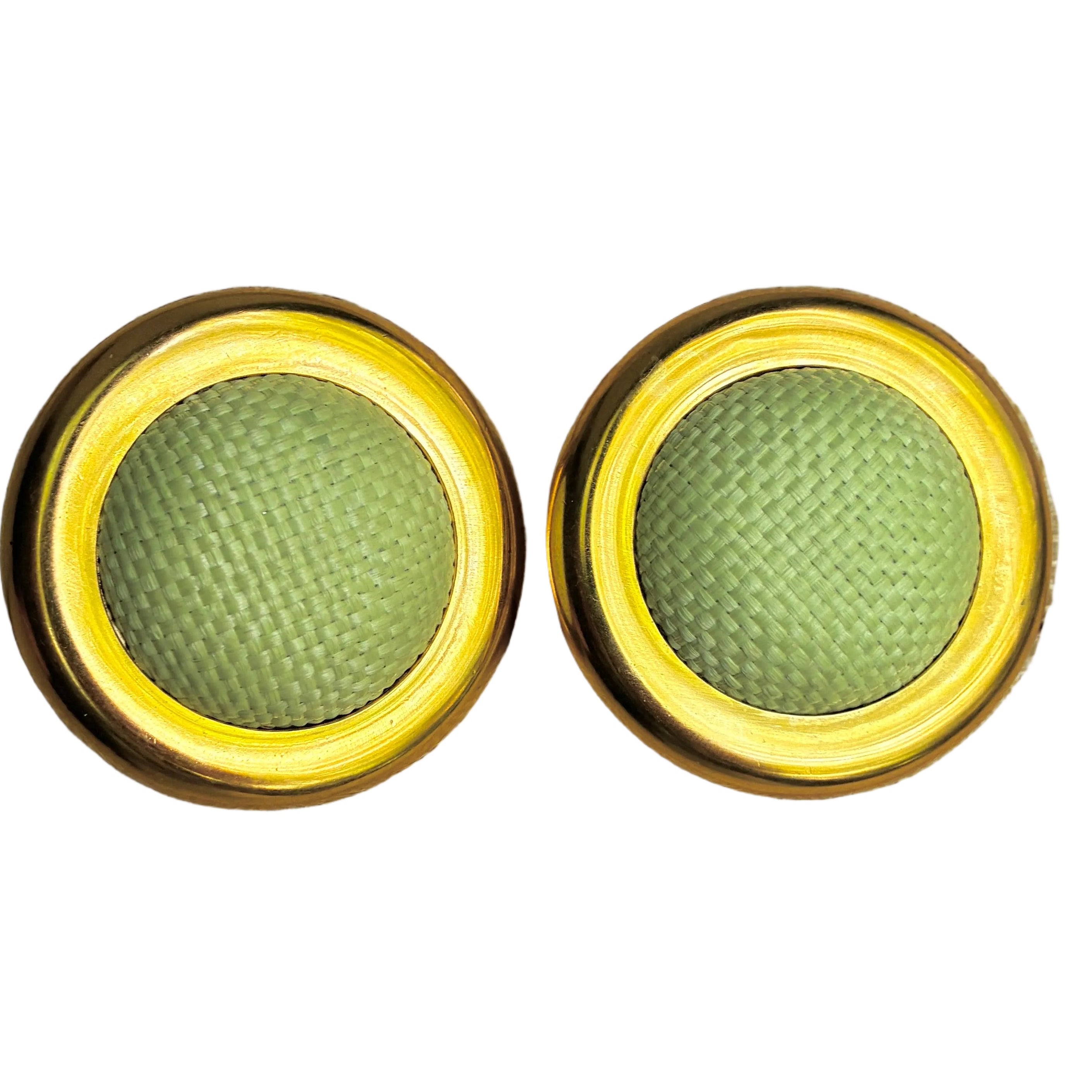 Vintage 90s Designer Celine Earrings Green Pink or Purple