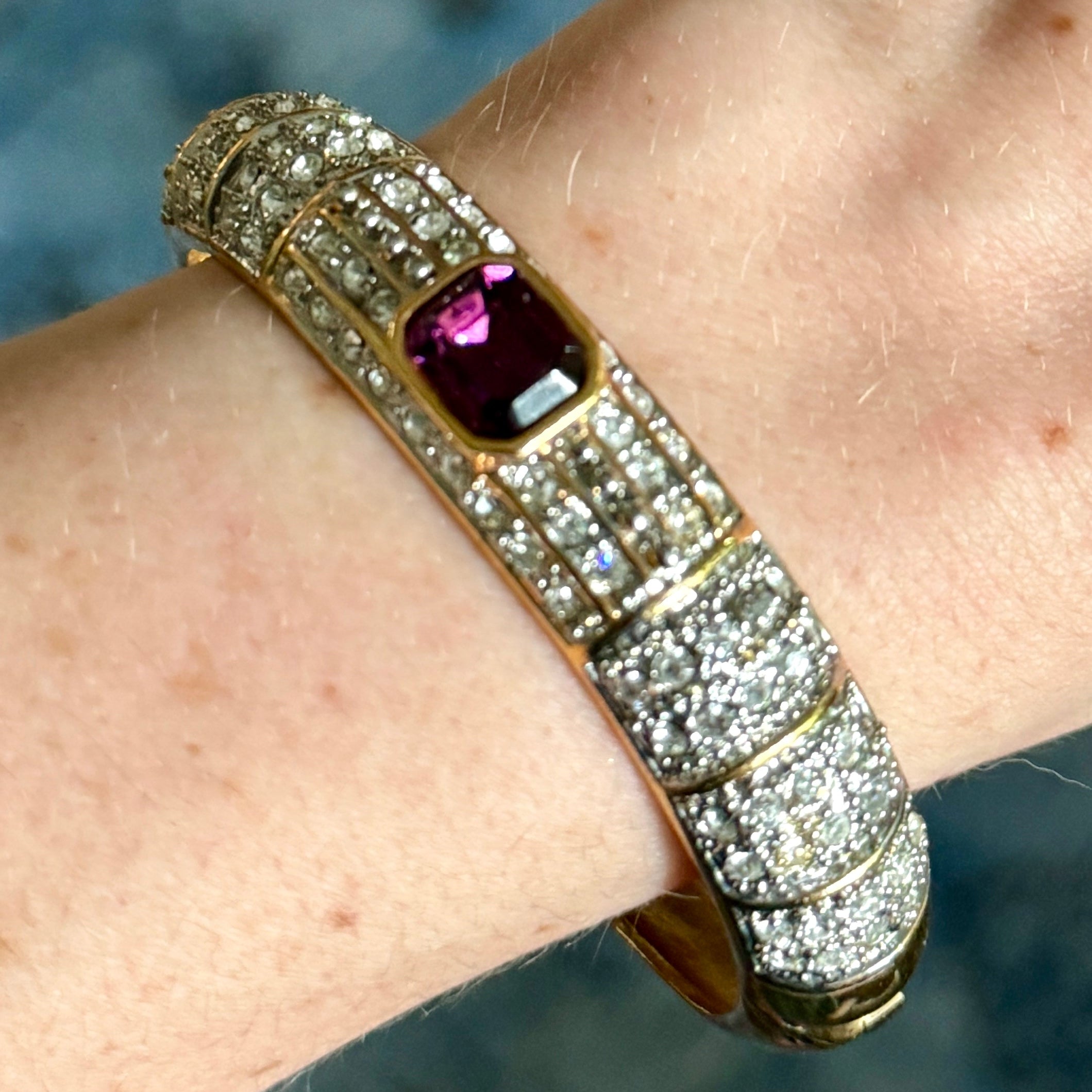 Vintage Mogul Purple Jewel Pave Bracelet