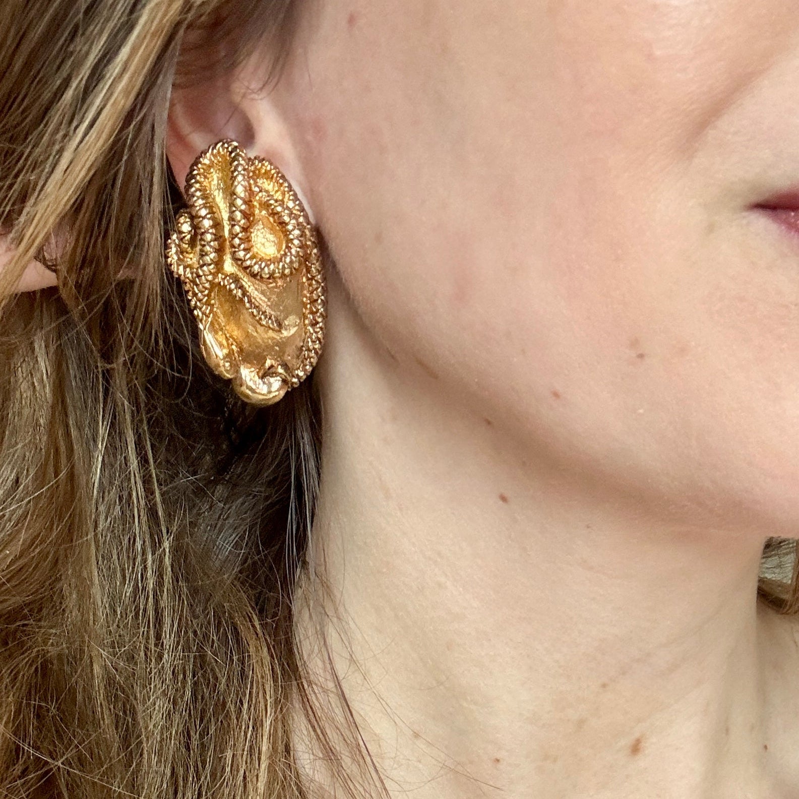 Vintage French Designer Chantal de Kerouzart Snake Earrings