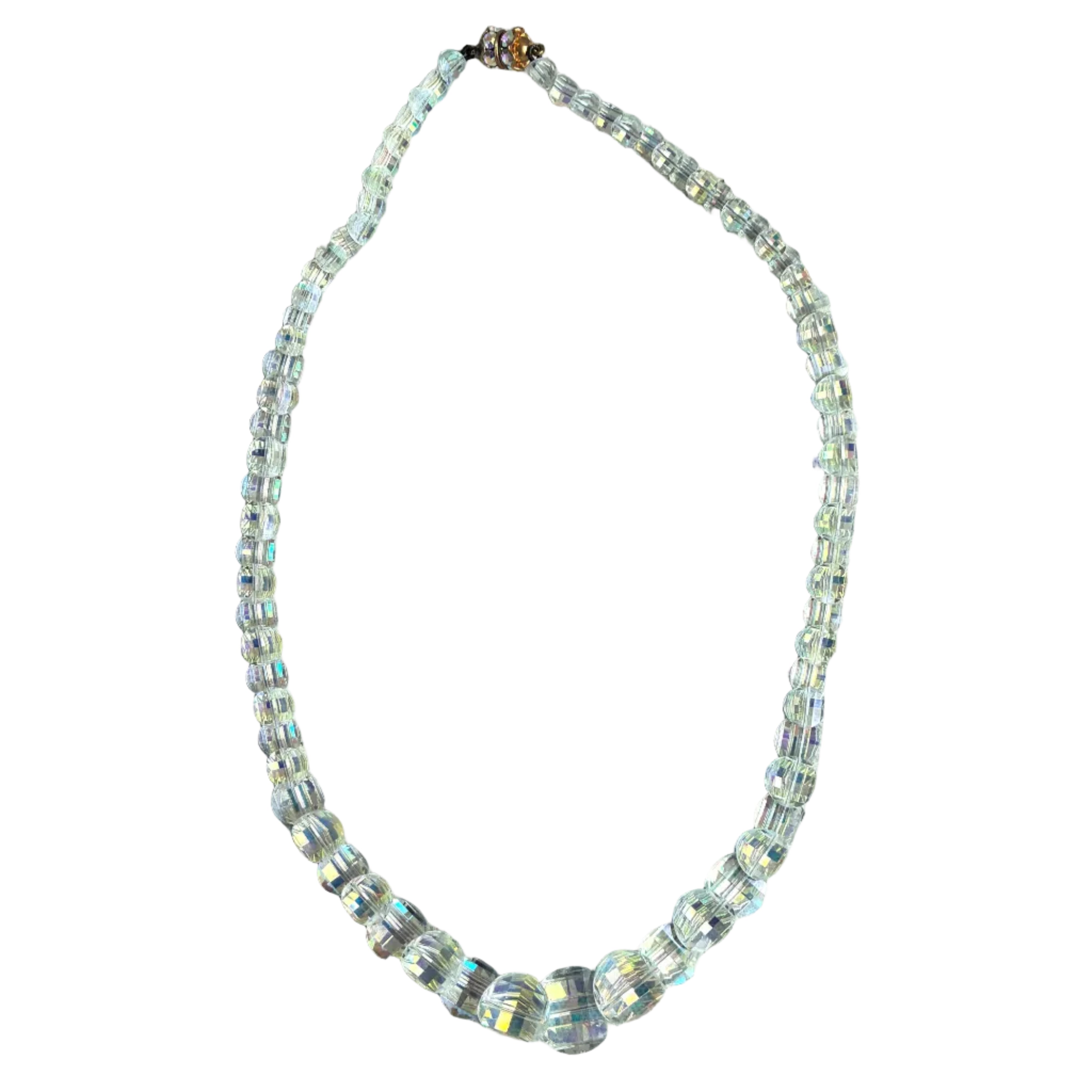 Vintage 1950s Aurora Faceted Crystal Necklace