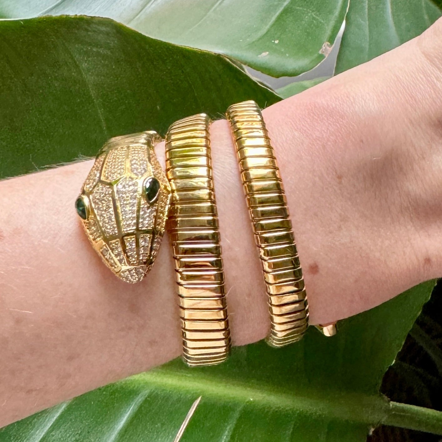 Gold Snake Wrap Bracelet