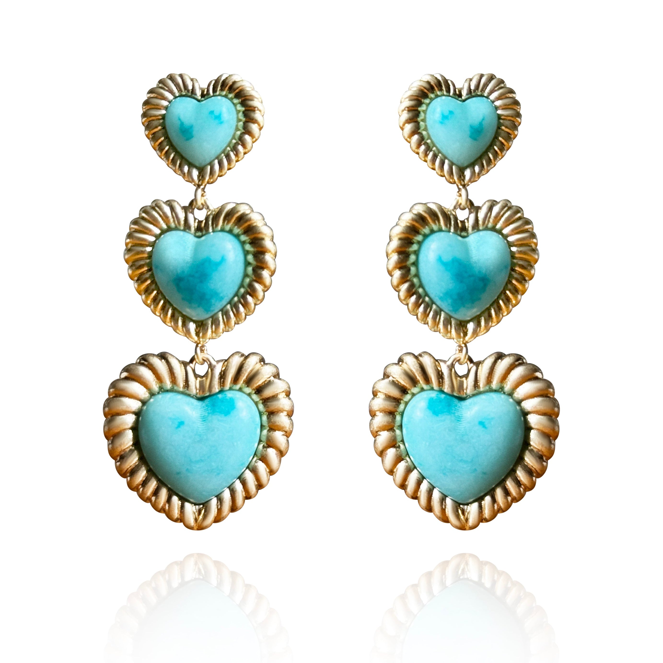Sloan Triple Heart Earrings