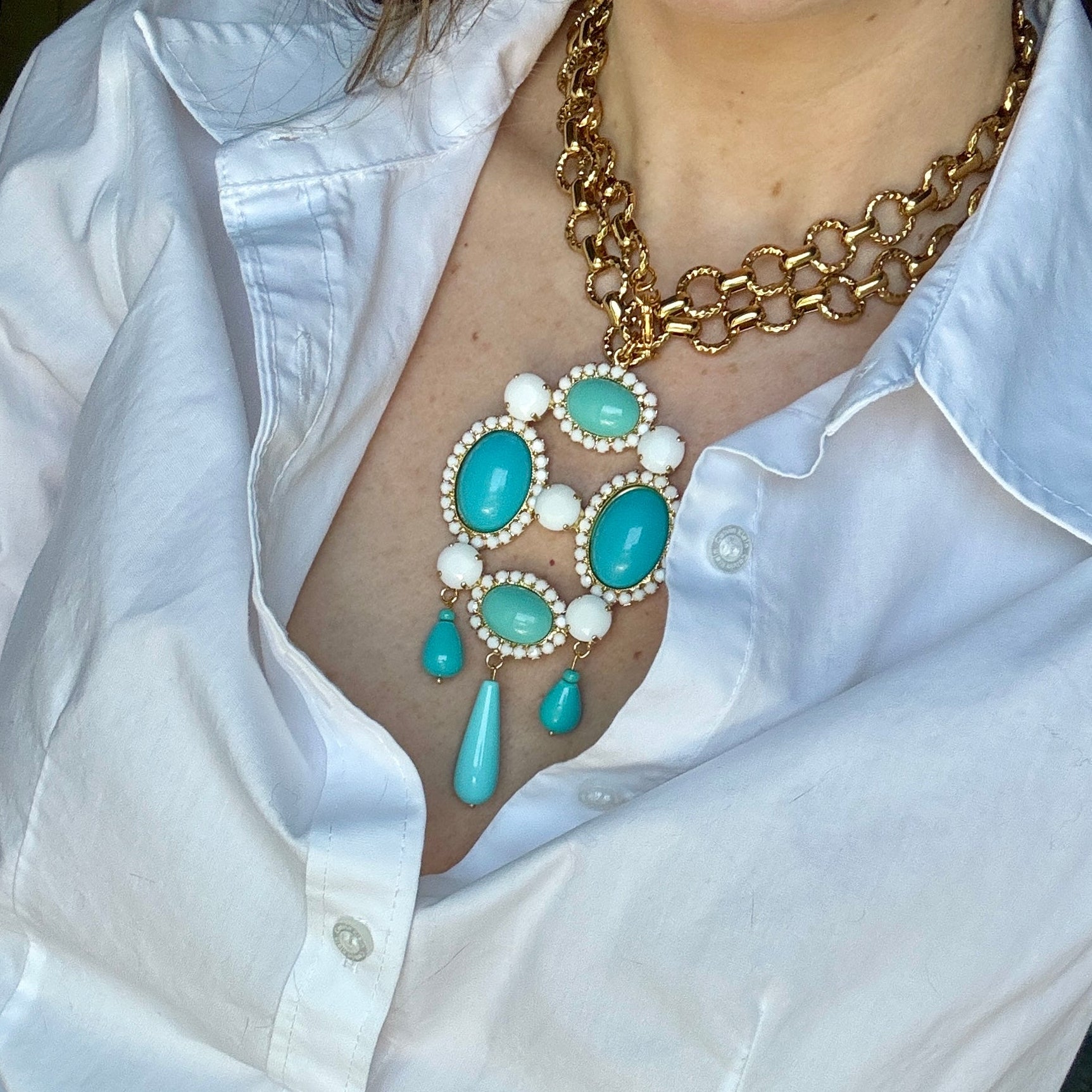 Gloria Turquoise Pendant Necklace