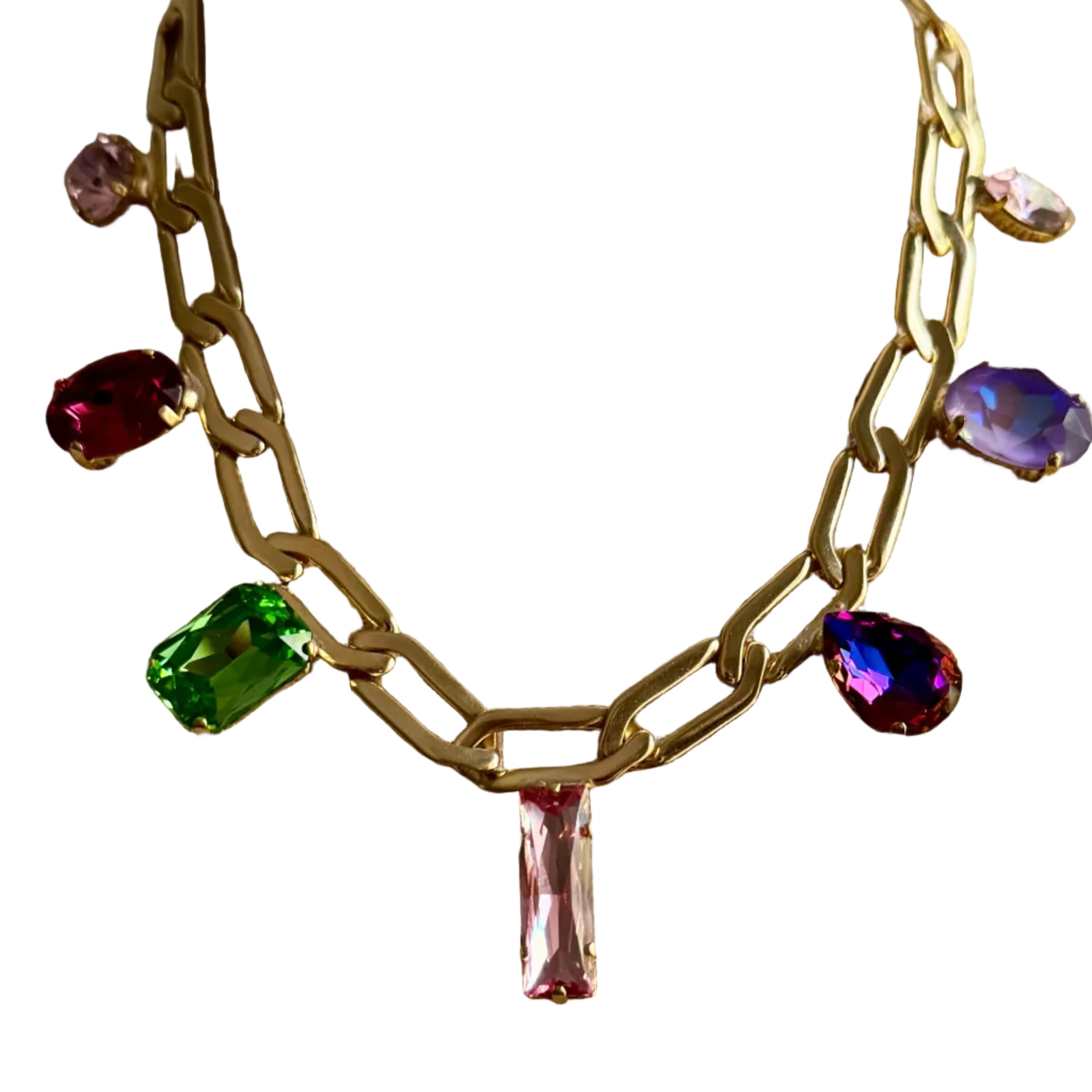 Emmy Paper Clip Crystal Neckalce